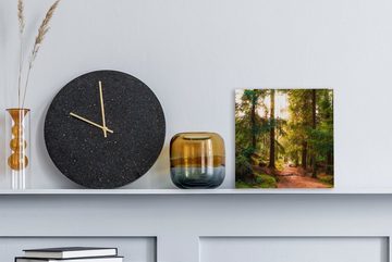 OneMillionCanvasses® Leinwandbild Wald - Weg - Bäume - Grün - Sonne - Natur, (1 St), Leinwand Bilder für Wohnzimmer Schlafzimmer