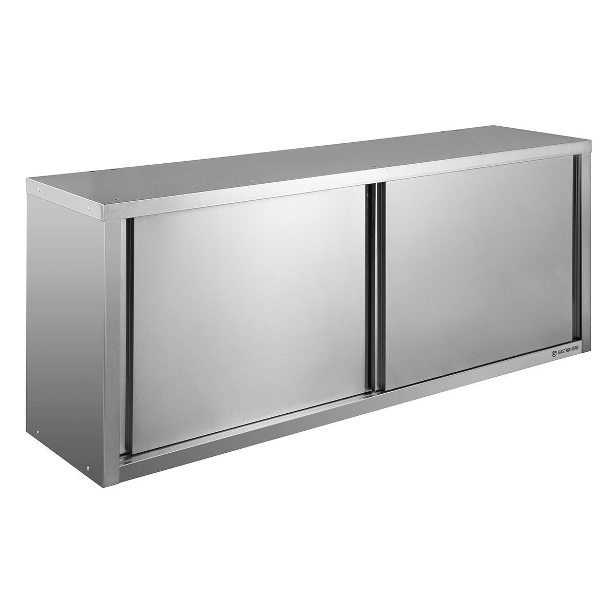 GastroHero Wandhängeschrank Wandhängeschrank 200x40x65 cm - Küchen-Schrank aus Edelstahl Gastro