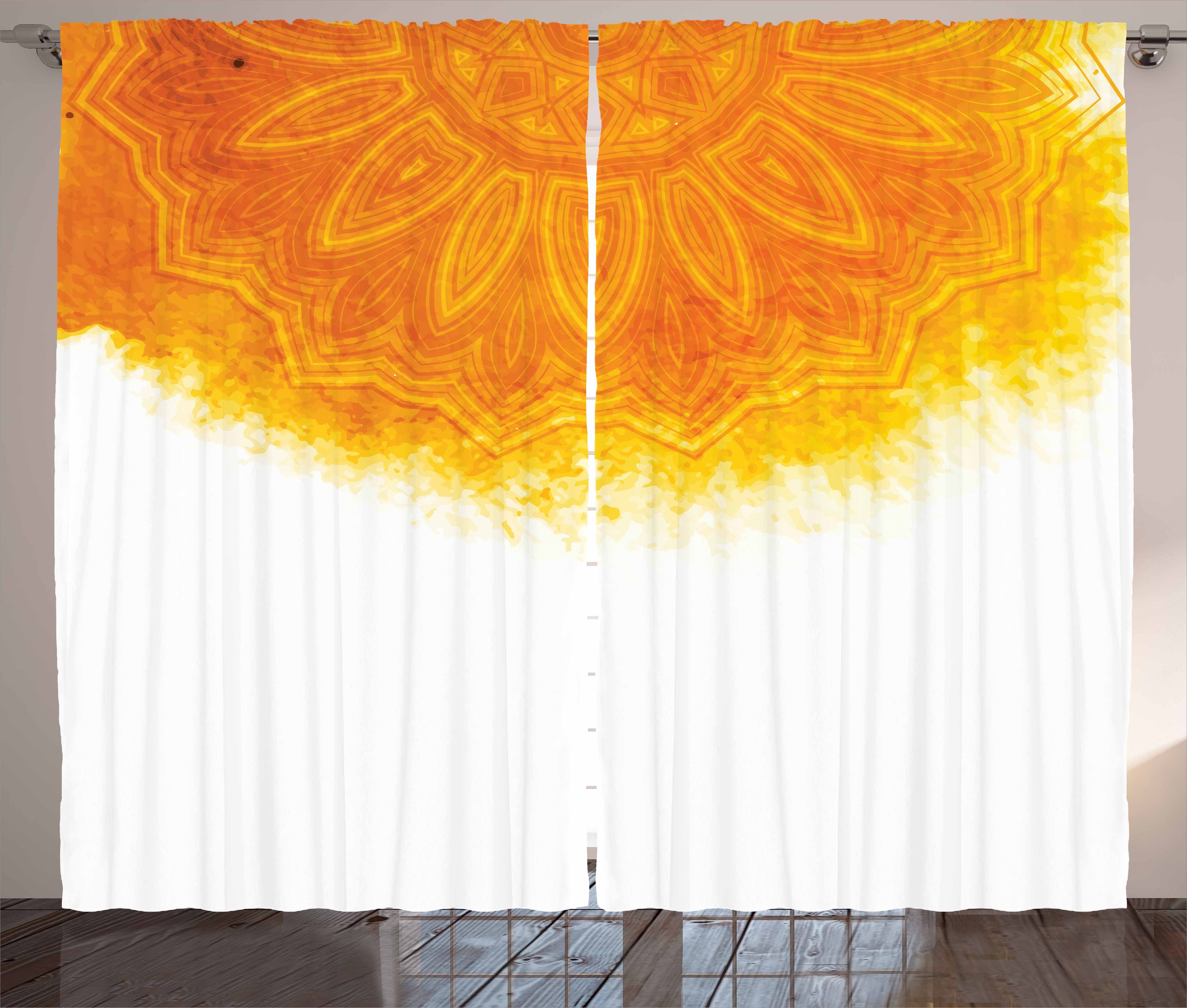 Abakuhaus, Art-Tribal-Motiv Kräuselband Gardine und Schlaufen Haken, Böhmische Boho Schlafzimmer Vorhang mit