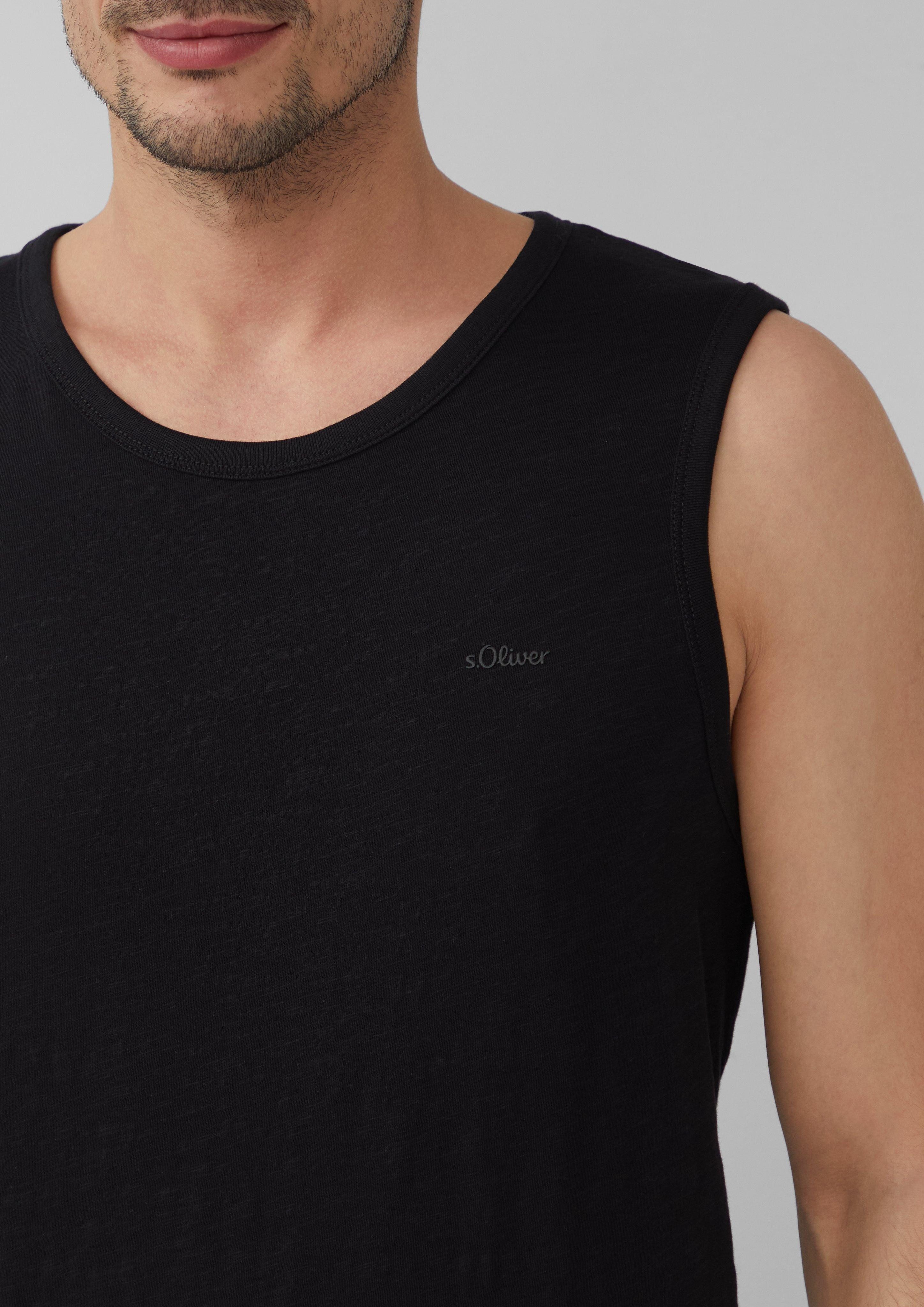 s.Oliver Shirttop Baumwoll-Tanktop mit Flammgarnstruktur günstig online kaufen