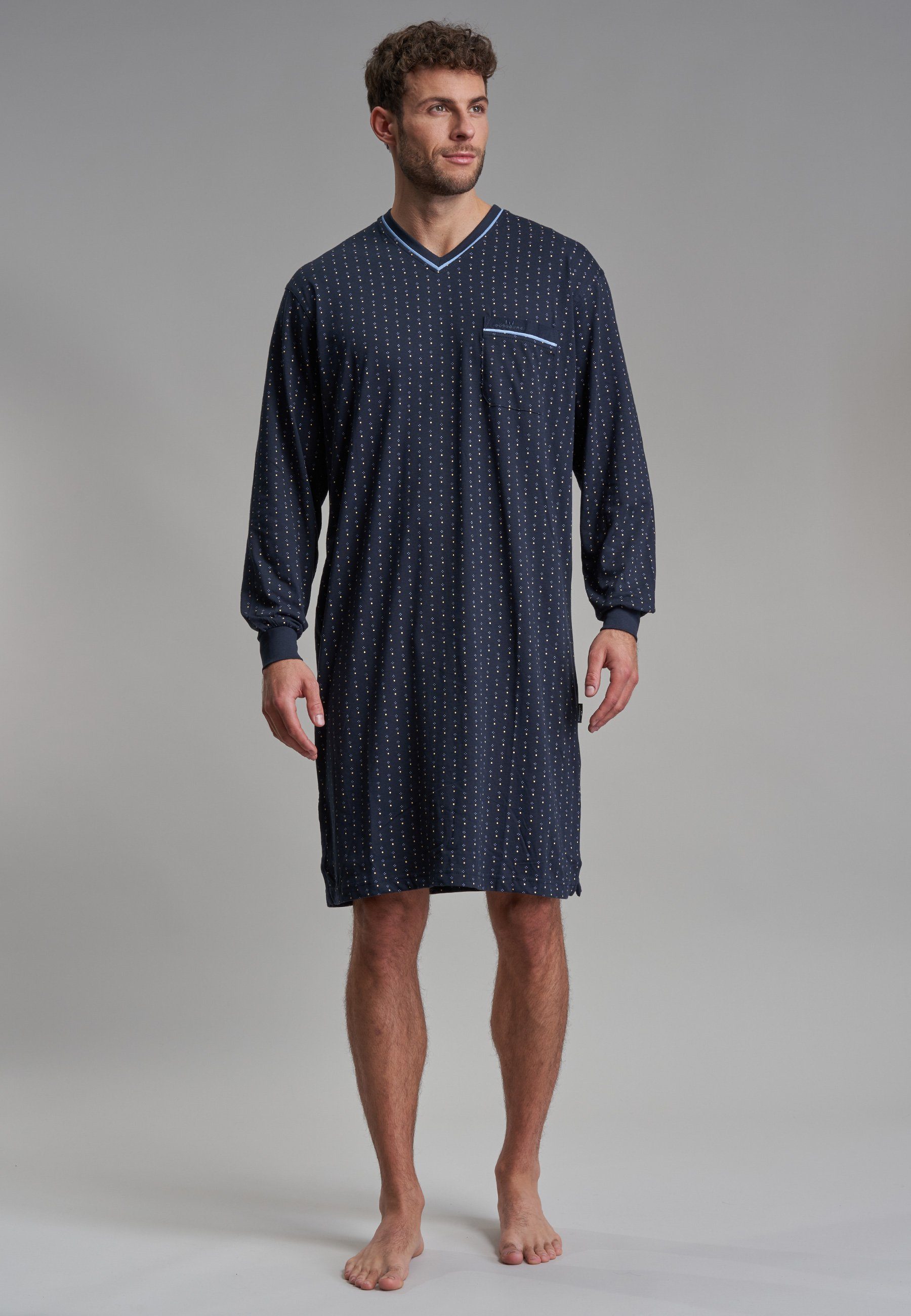 GÖTZBURG Nachthemd GÖTZBURG Herren Nachthemd blau bedruckt (1-tlg) günstig online kaufen