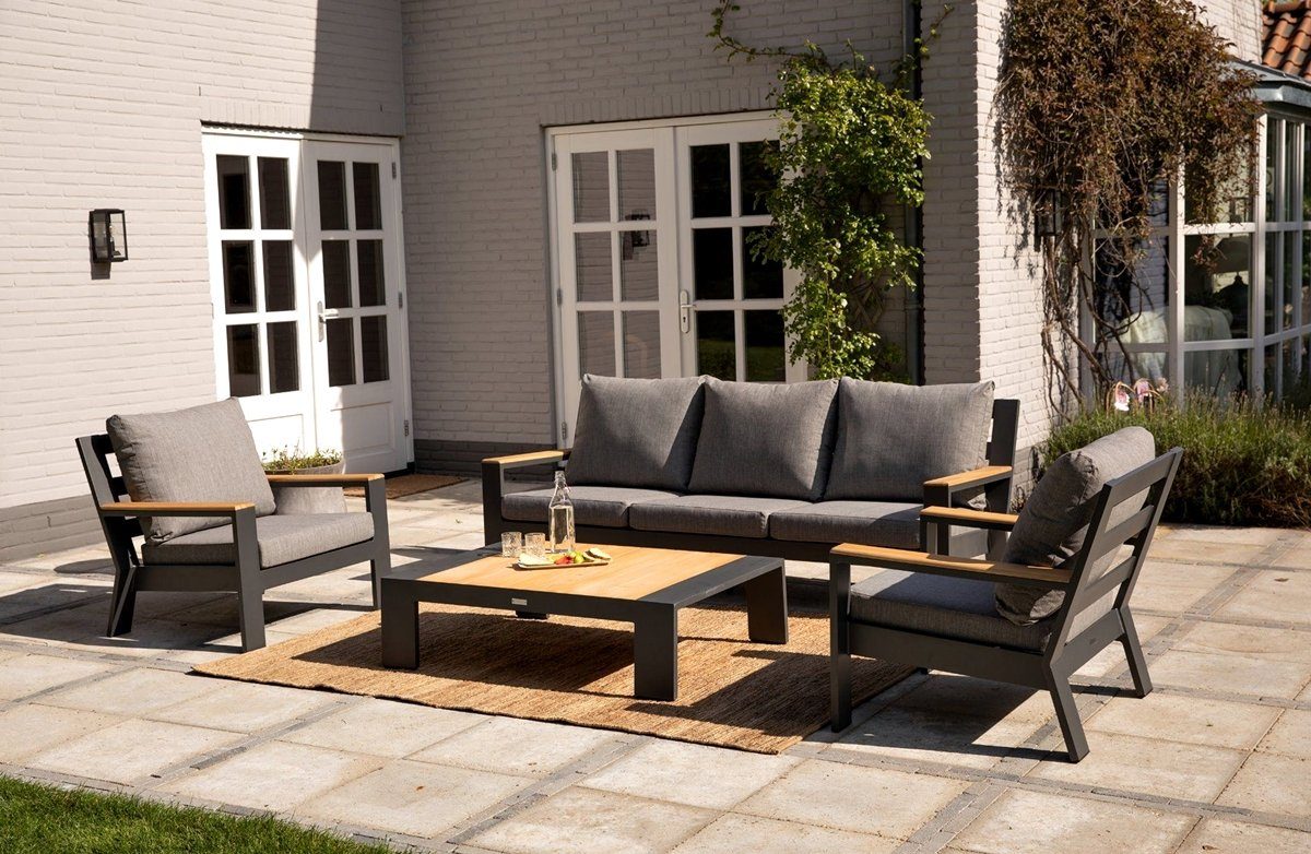 Aluminium 2 Valerie - Sofa mit Sitzer 3 EXOTAN Armlehnen Anthracite, Gartenlounge-Set Lounge