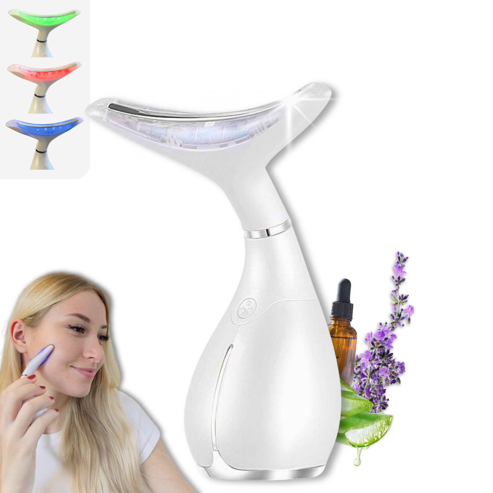 Winch Gesichtsmassagegerät Beauty Deluxe [Neuheit] Gegen Falten, LED, EMS, Anti-Aging Wunder, 3 Modi, Beautygeschenk, Premium Beauty, Anti Aging, LED, Vibration, Wärme/Kälte für strahlende Haut