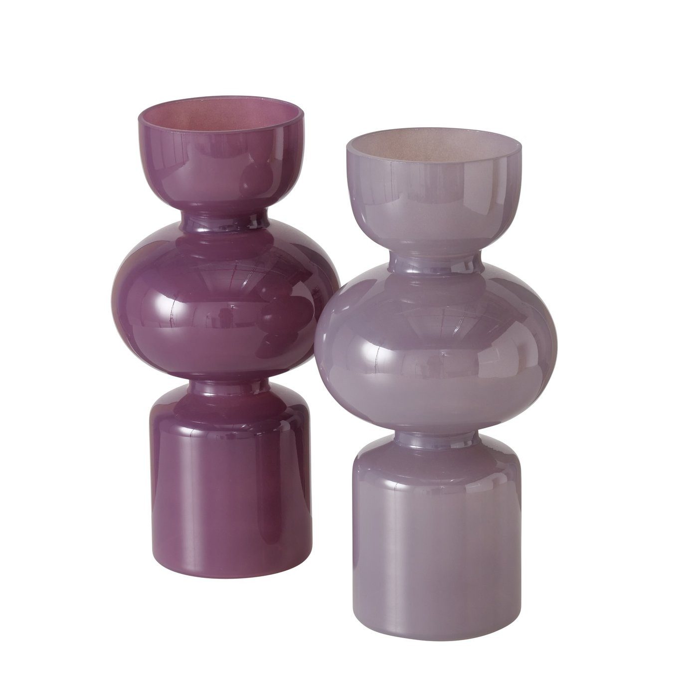 Dekovase Vase Nelika, 29 cm hoch, Glas, Hellviolett oder Violett, 1 Stück