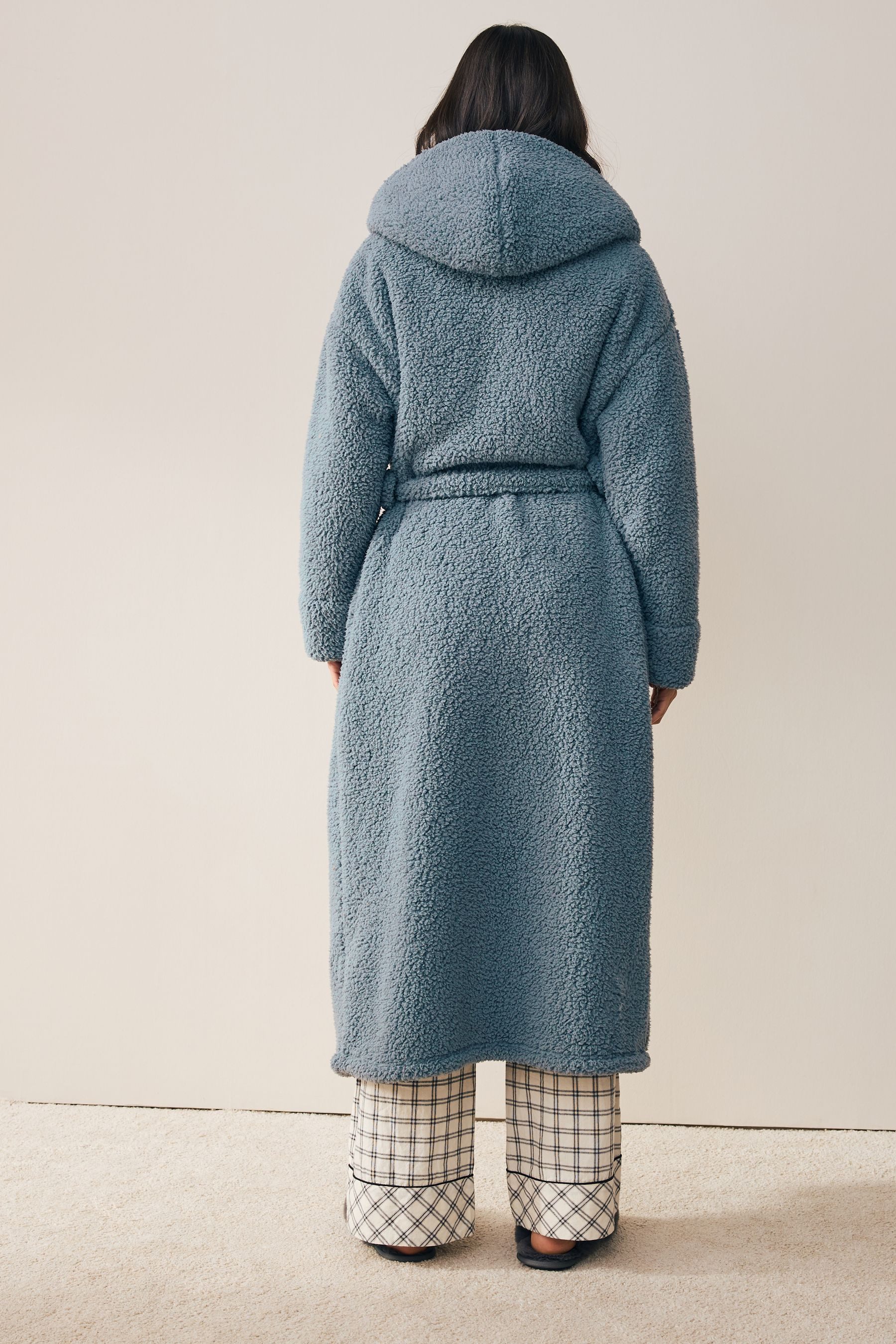 Next Damenbademantel Langer Teddy-Morgenmantel, Polyester (recycelt)