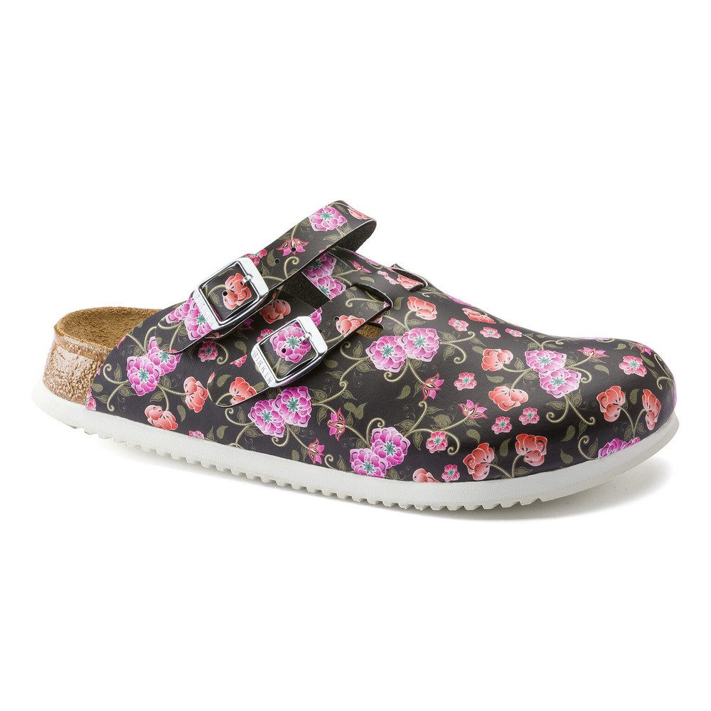 Birkenstock Clog Kay Superlauf, Birko-Flor, Blooming Roses Black Pantolette