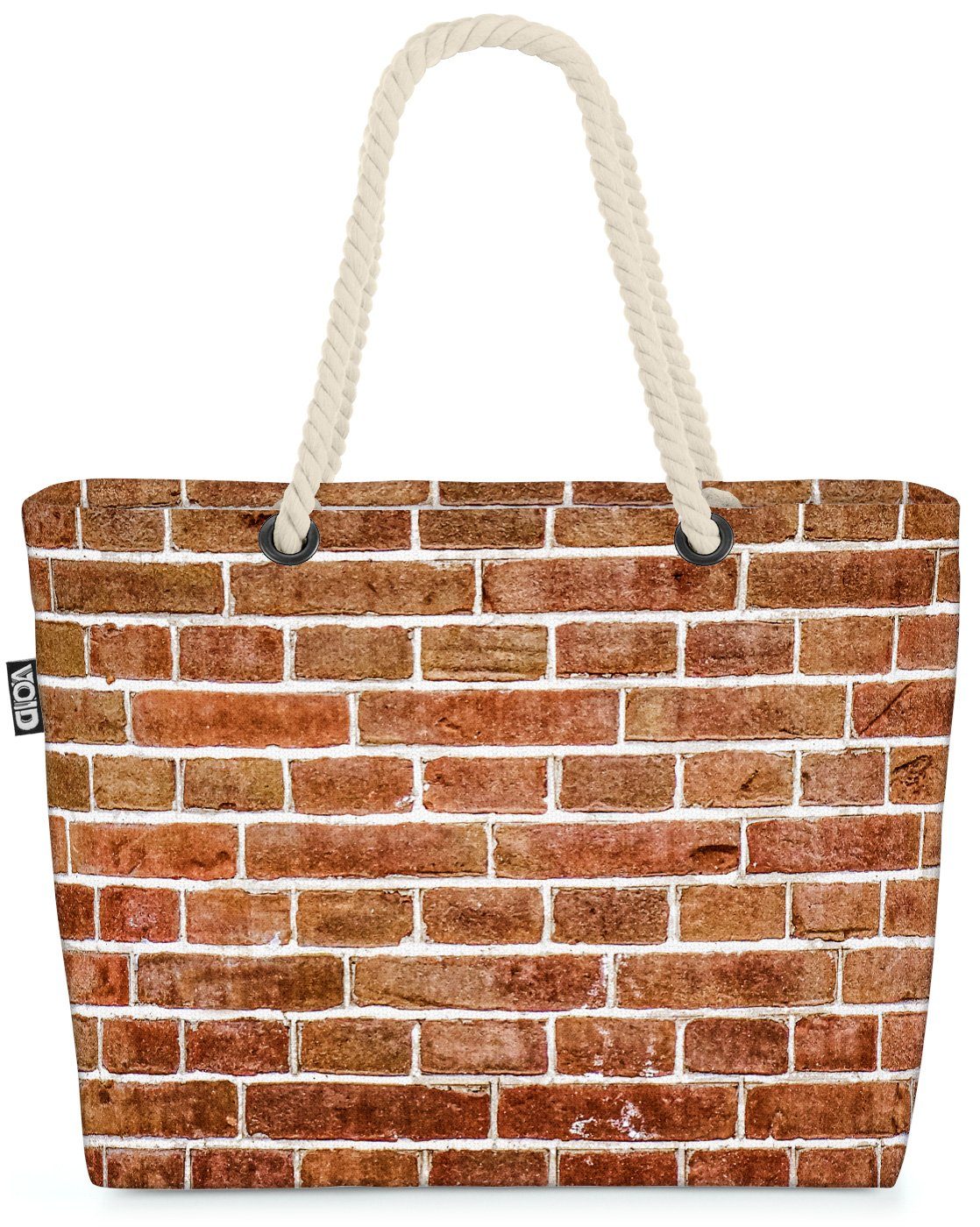 VOID Strandtasche (1-tlg), Backstein Mauer Garten Beach Bag Wand Ziegel-Mauer mediterran Bau-Markt Italien