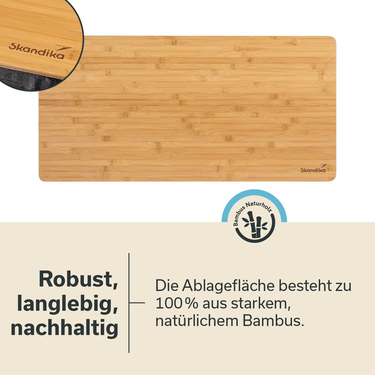 Skandika Campingschrank Triabo Bambus Arbeitsplatte, Campingküche klappbar, Outdoor-Schrank (Komplett vormontiert, Netzeinsatz an der Rückseite zur Ventilation) faltbar, 4 Fächer mit festen Einlegeböden, unterteilbar, Tragetasche