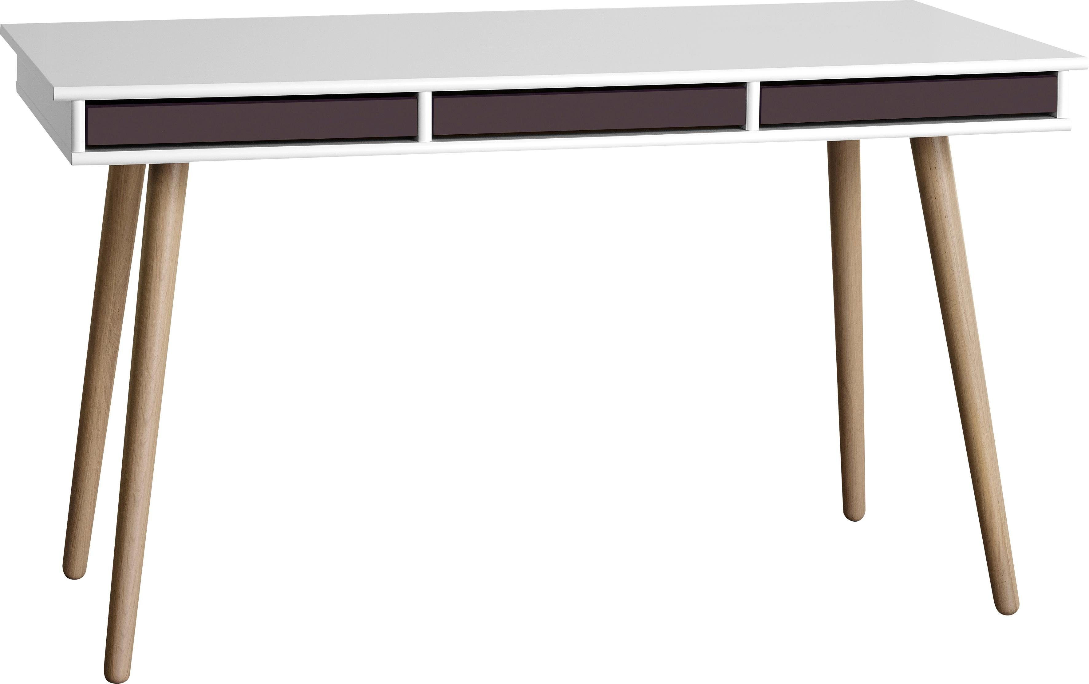Hammel Furniture Schreibtisch Mistral Bürotisch, Arbeitstisch, Tisch, Computertisch, Holzbeinen, B: 137,4 cm, Designmöbel bordeaux