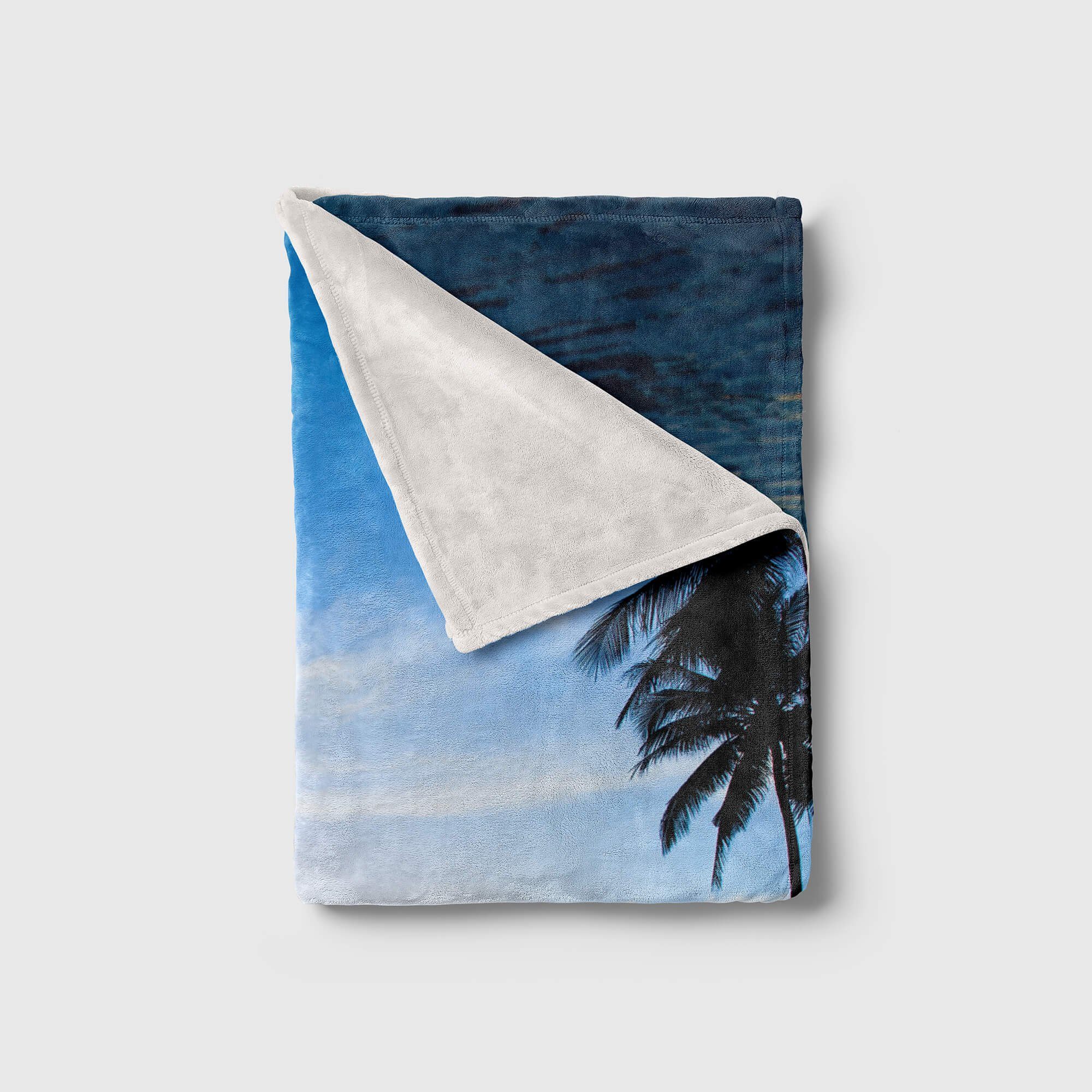 Sinus Art Handtücher Palmen Handtuch mit Süden Kuscheldecke (1-St), Baumwolle-Polyester-Mix Saunatuch Sonne, Handtuch Strandhandtuch Fotomotiv