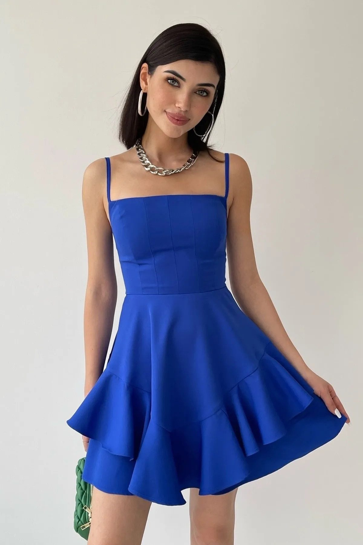 WOMAN VISION Minikleid Kleid mit dünnen Trägern