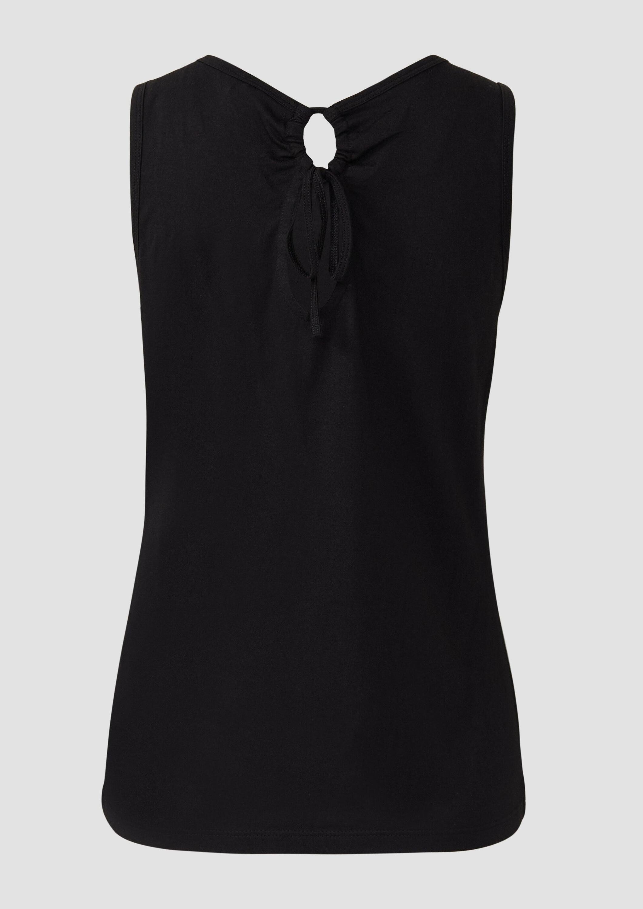 s.Oliver Muscleshirt T-Shirt Jersey-Top mit Cut-out und Schleife