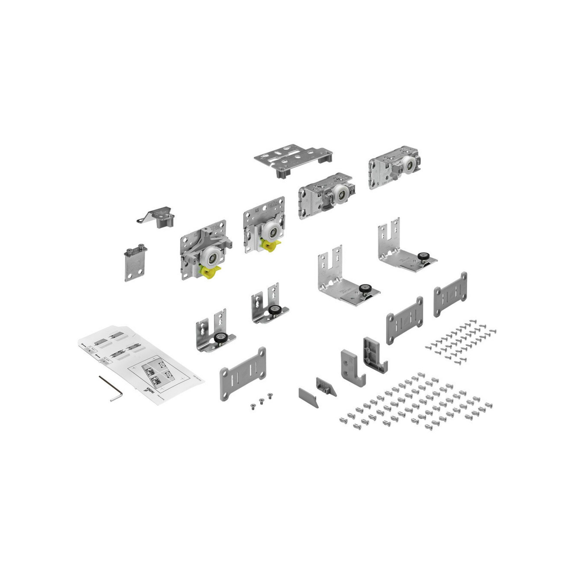 Hettich Schiebetür Hettich Faltt.-Laufteilset rechts, max.50kg TopLine L, 9242712 verzink