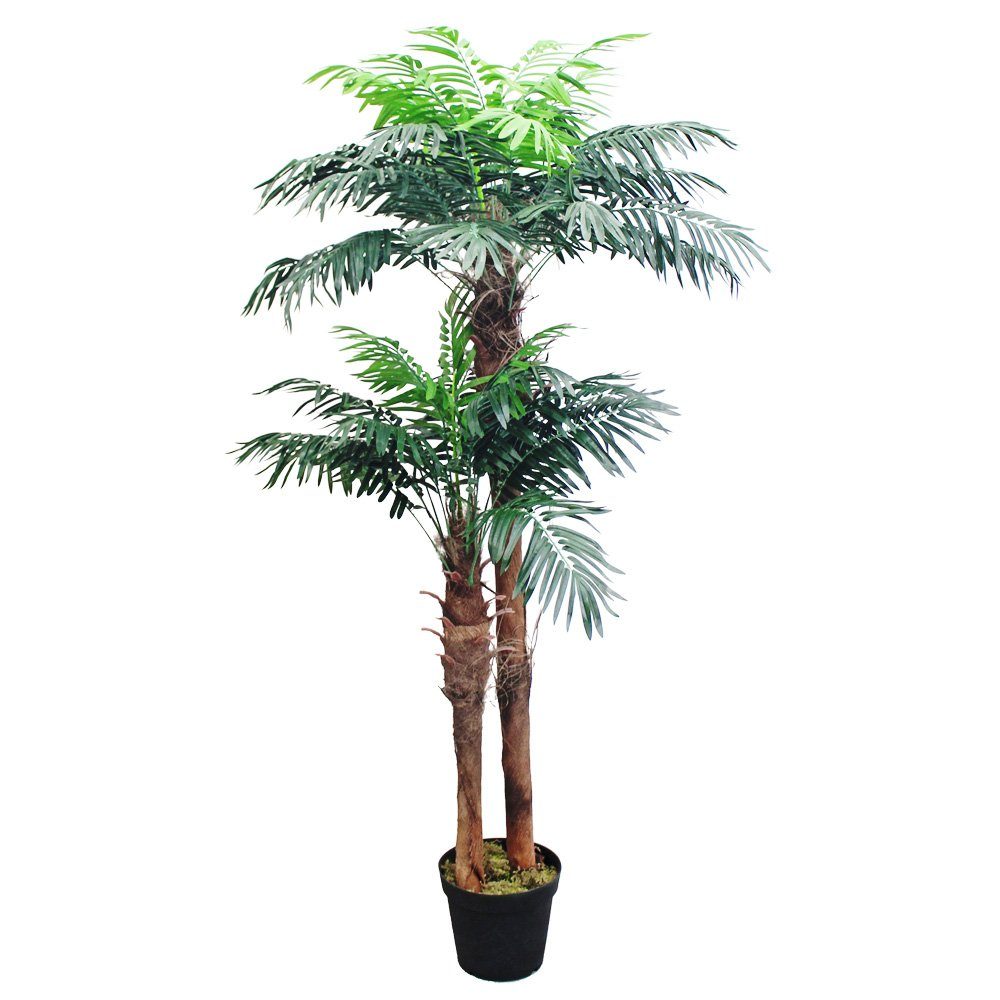 Kunstpalme Palmenbaum Kokos Palme Kunstpflanze Künstliche Pflanze Echtholz 170 cm Kokospalme, Decovego, Höhe 170 cm