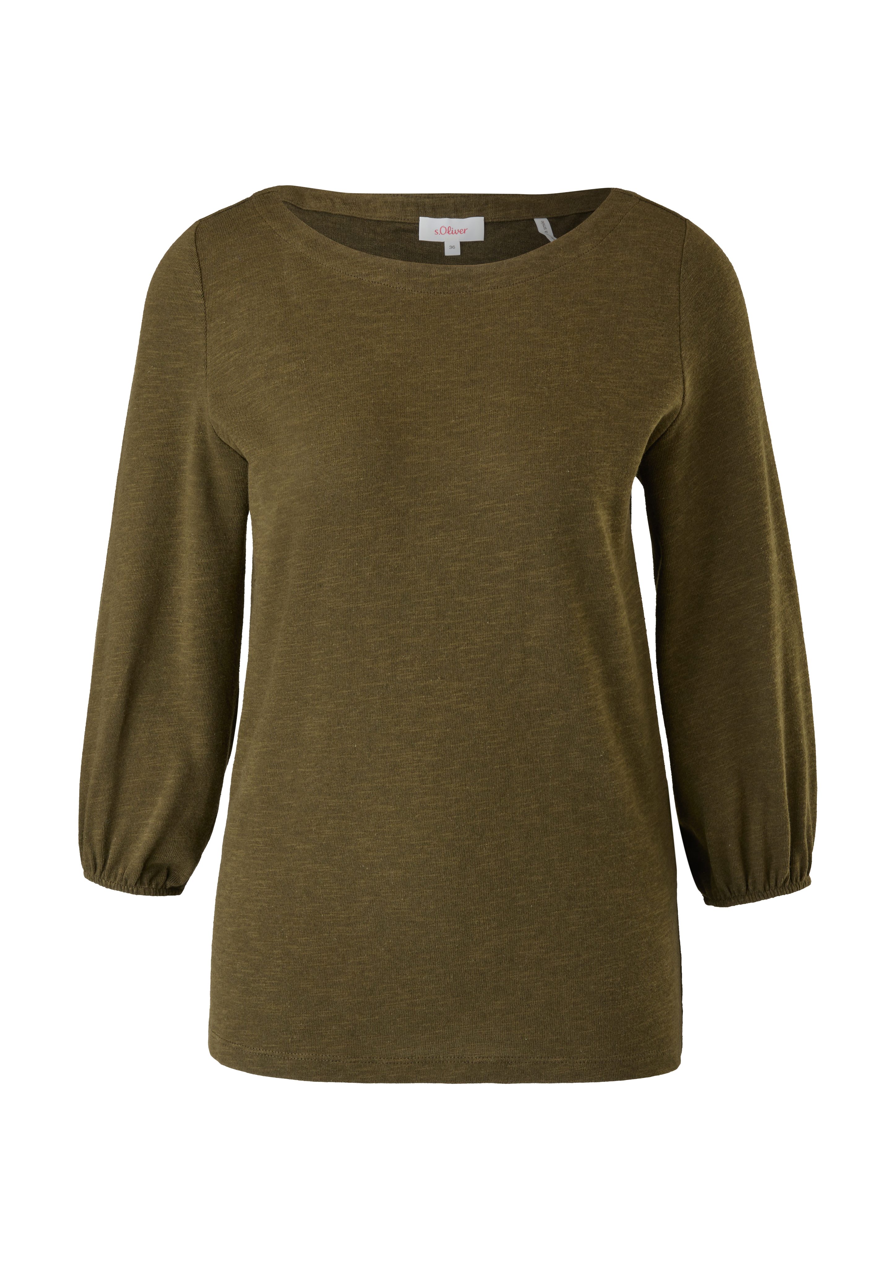s.Oliver 3/4-Arm-Shirt Shirt aus olivgrün Viskosemix