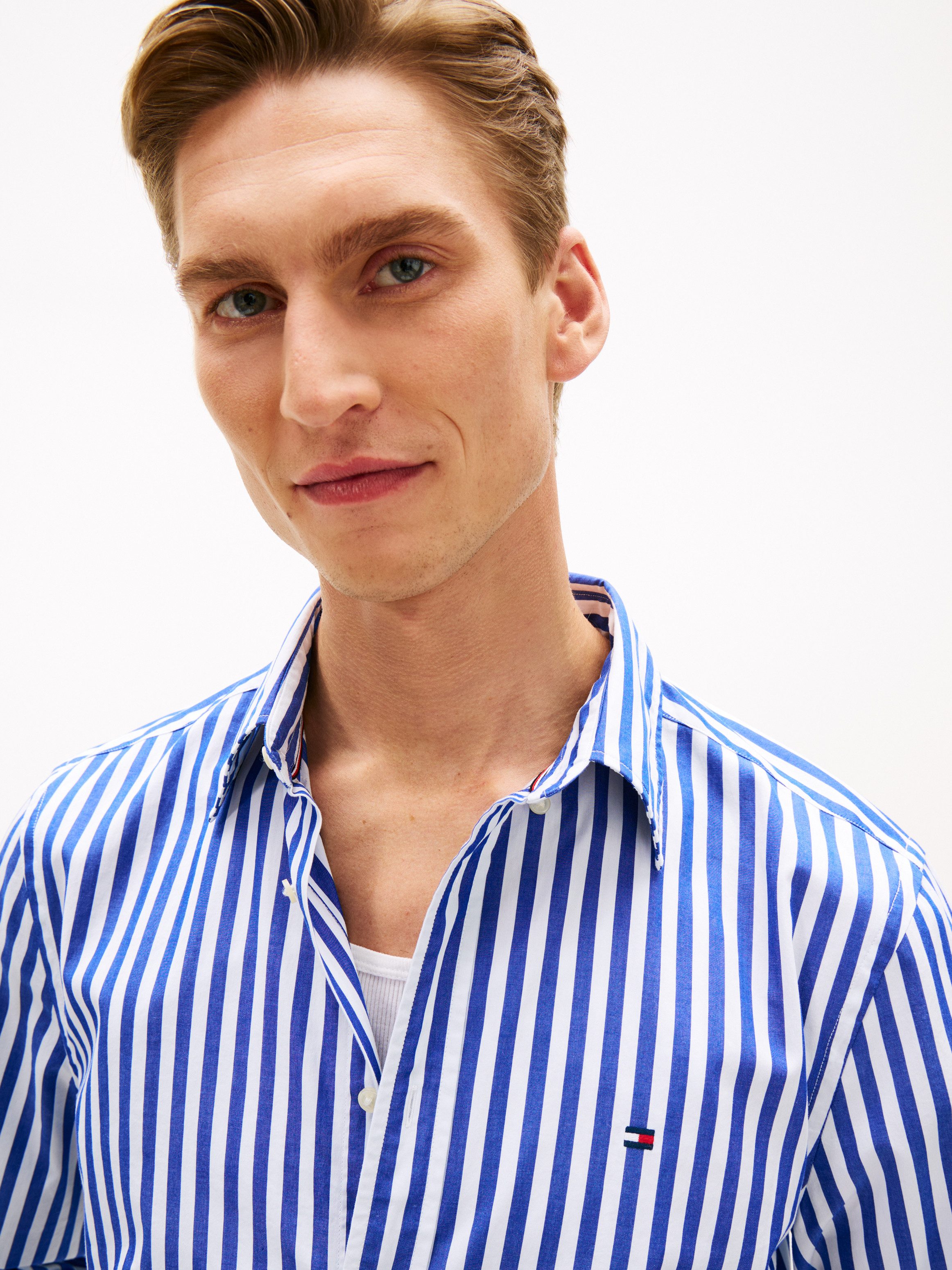 Tommy Hilfiger Langarmhemd FLEX POPLIN CLASSIC STP Regular Fit gestreift, B günstig online kaufen