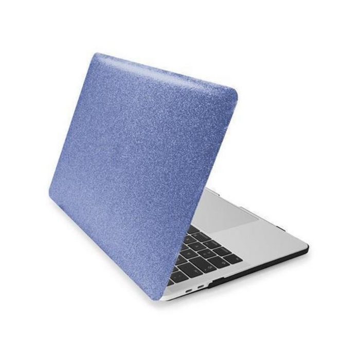 MyGadget Laptop-Hülle Hardcase Hülle Glitzer Case Schutzhülle Cover MyGadget Hülle Hard Case [Glitzer] - für Apple MacBook Pro 15" (ab 2016 mit USB Type C) Model A1707 - Schutzhülle Hartschalen Plastik Cover in Blau