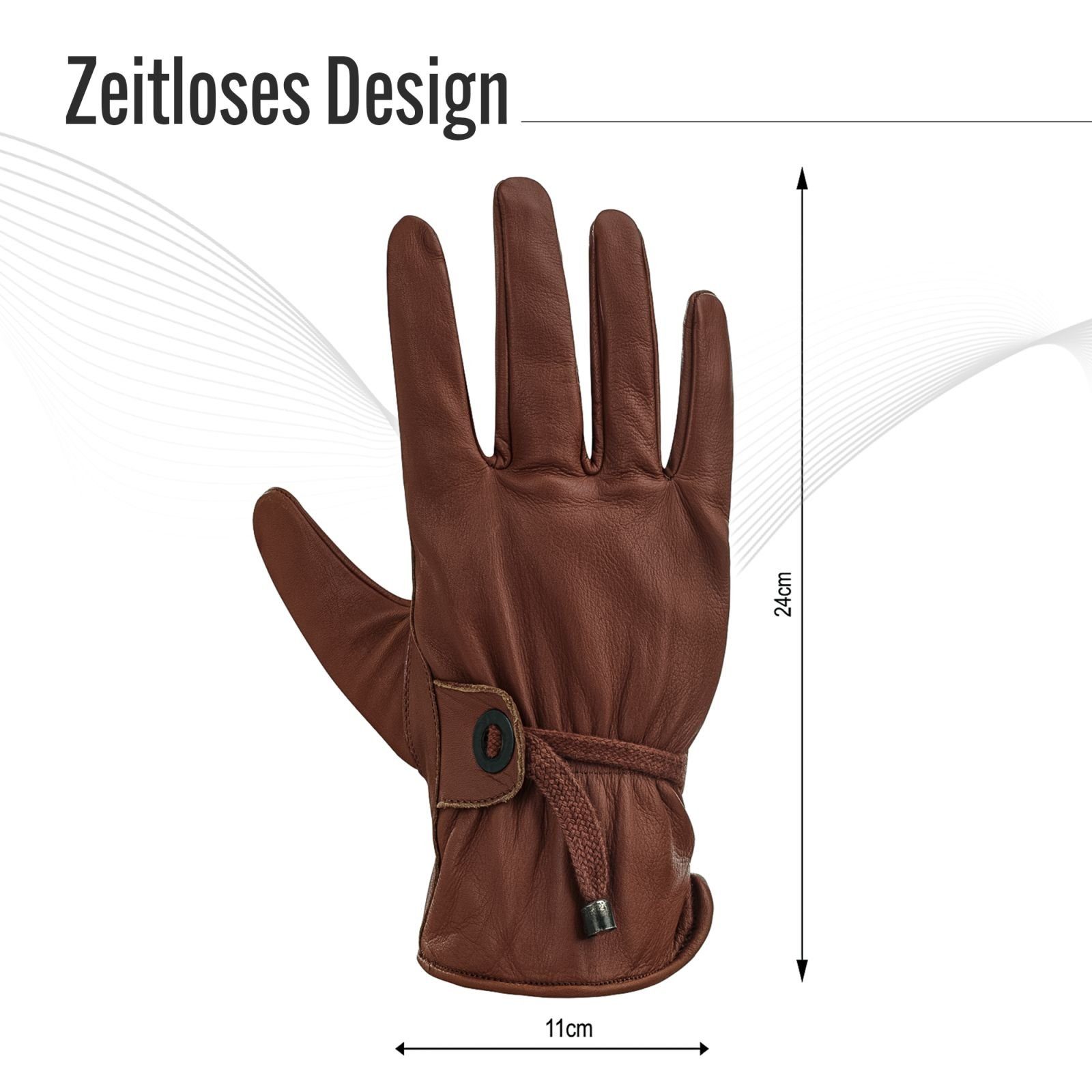 BLACK FOREST FOX Lederhandschuhe Black Forest Fox RODEO Leder Handschuhe Herren Damen 3 Farben Fuchs Braun Größe S