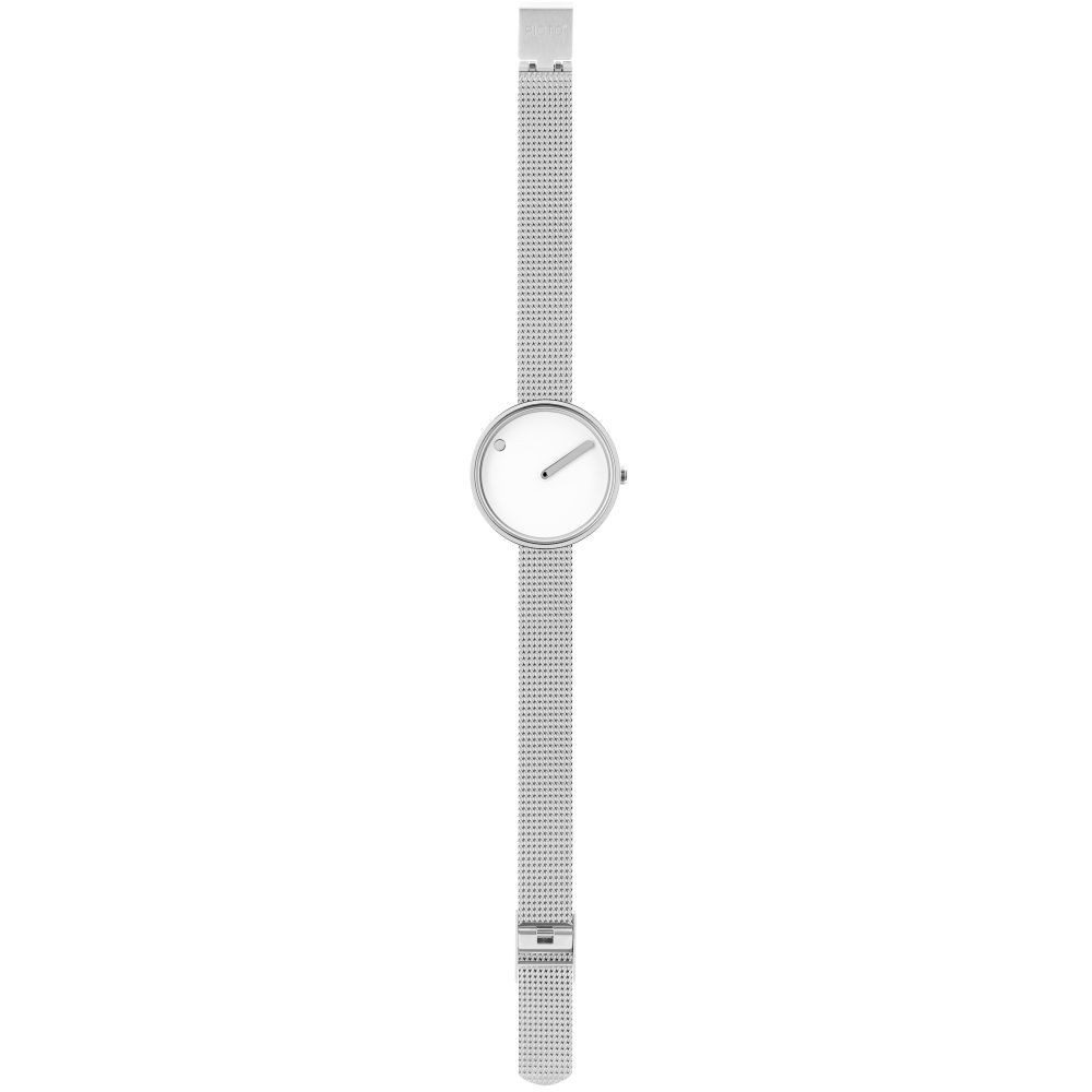 PICTO Quarzuhr PICTO Damen Armbanduhr 43363-0812 weiß / silber D. 30mm Milanaisband
