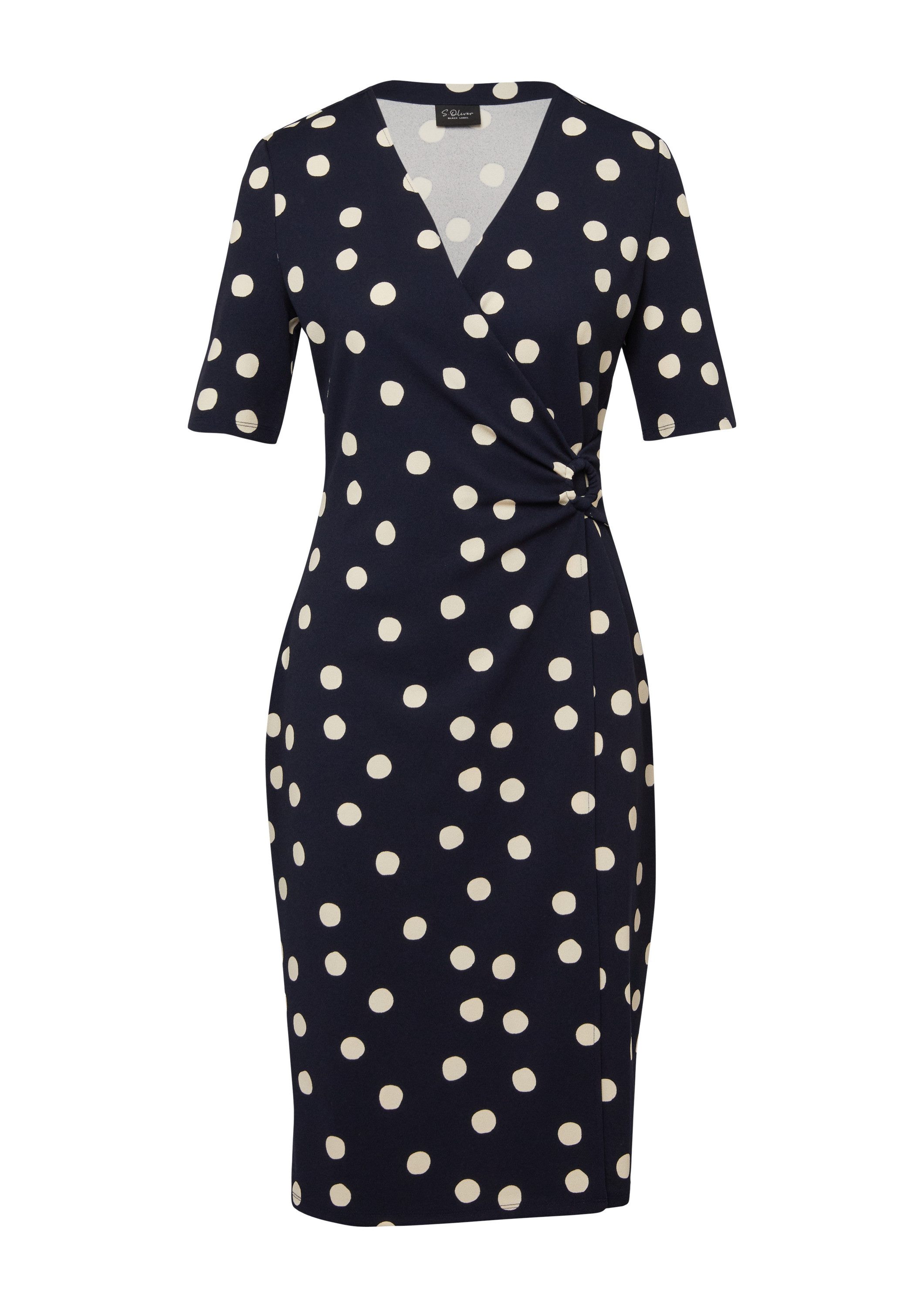 s.Oliver Midikleid Kleid Elegantes Midi-Jerseykleid mit V-Ausschnitt und Ra günstig online kaufen