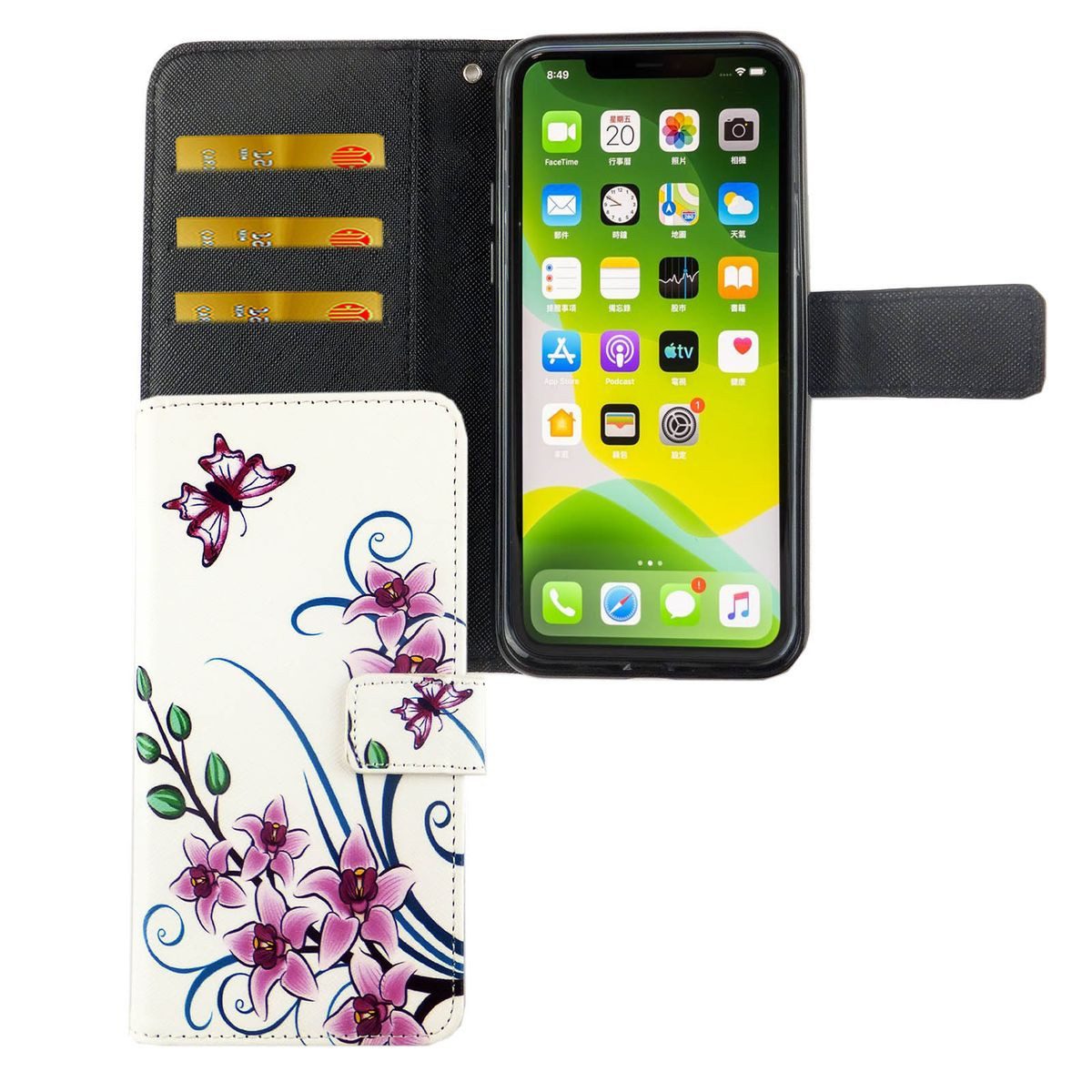 König Design Handyhülle Apple iPhone 11 Pro Max, Apple iPhone 11 Pro Max Handyhülle Bookcover Weiß