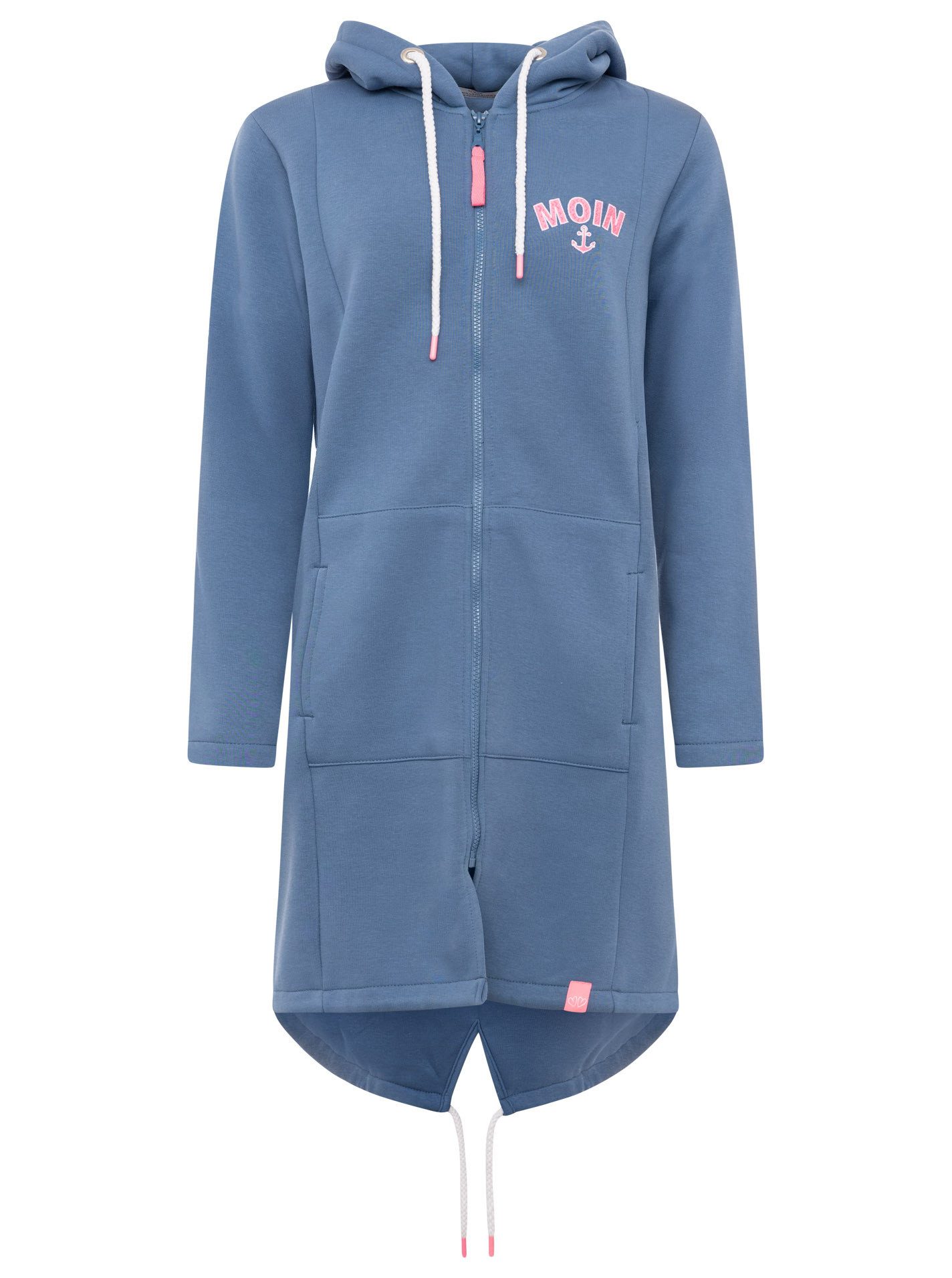 Zwillingsherz Jerseymantel "Moin Classic" martimier Look, Moin Stickerei vorne und hinten, mit Taschen