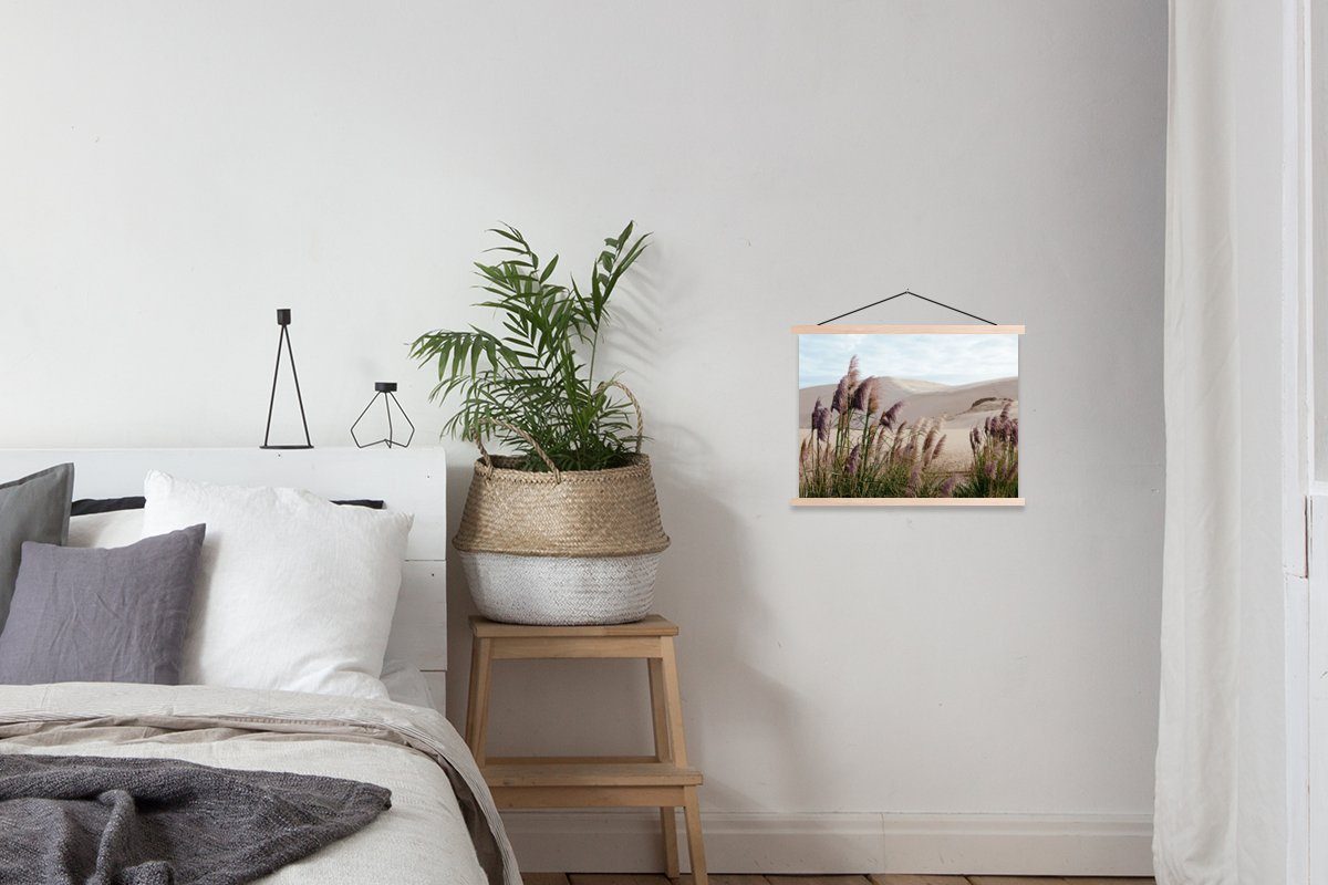 Bilderleiste, St), Magnetisch Wohnzimmer, - für Pflanzen - Pampasgras Posterleiste, - MuchoWow Düne, (1 Poster Sand Textilposter