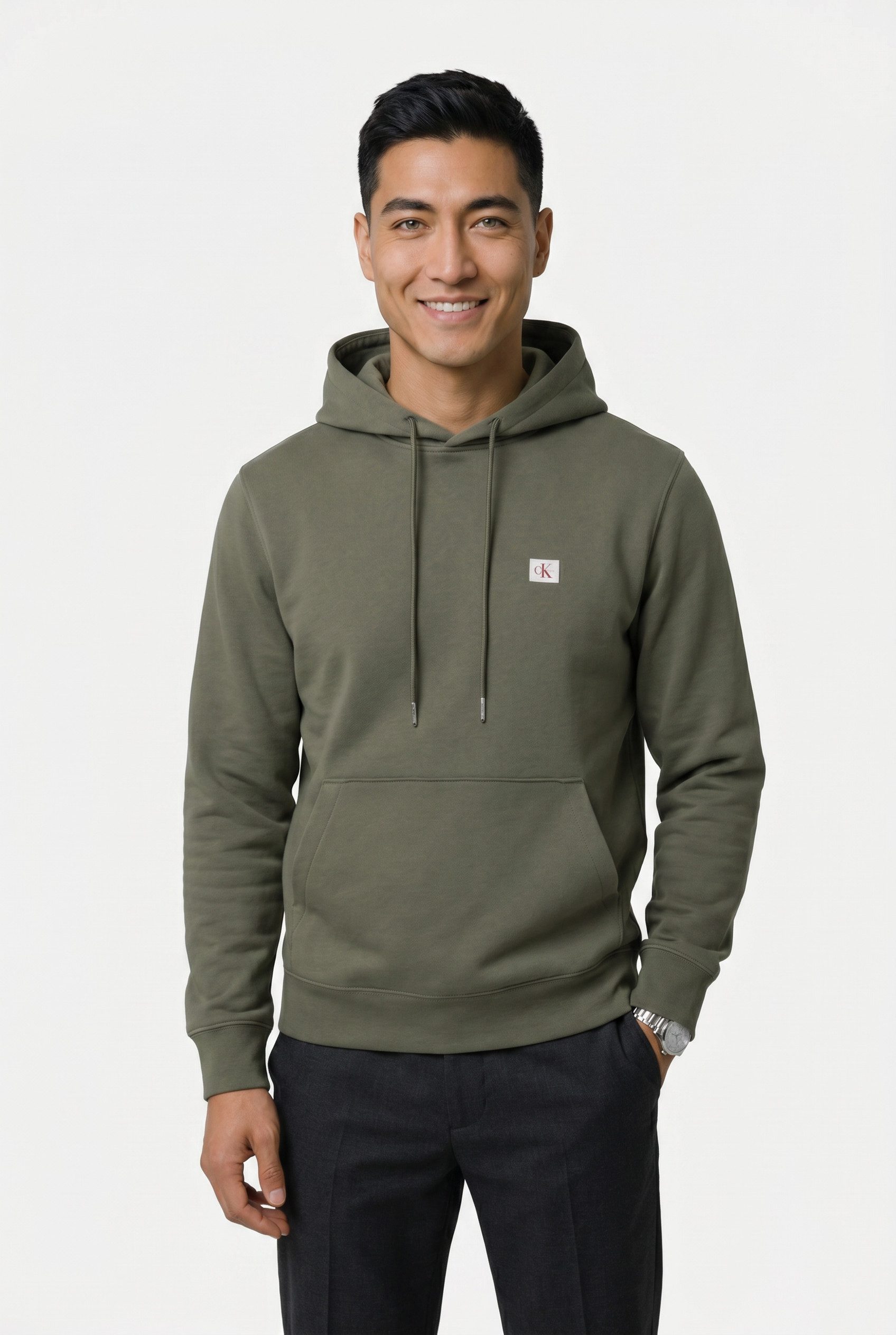 Calvin Klein Jeans Kapuzensweatshirt 400GSM TERRY BADGE HOODIE Mit Rundhalsausschnitt