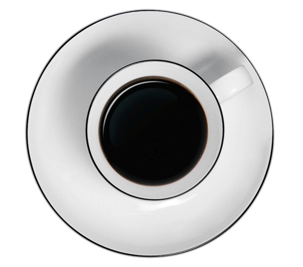 Seltmann Weiden Untertasse Lido Black Line, (1 St), Milchkaffeeuntertasse 16 cm