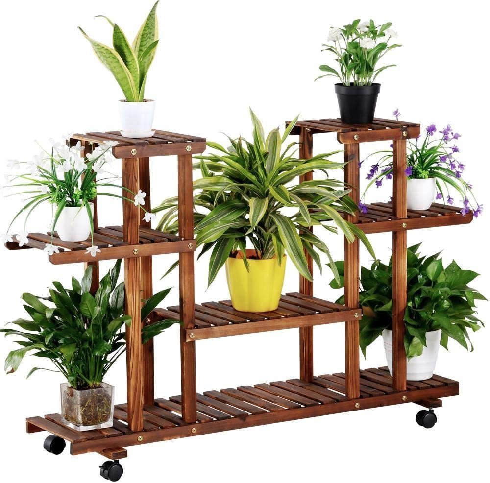 Yaheetech Blumenständer, Pflanzenregal aus Holz günstig online kaufen