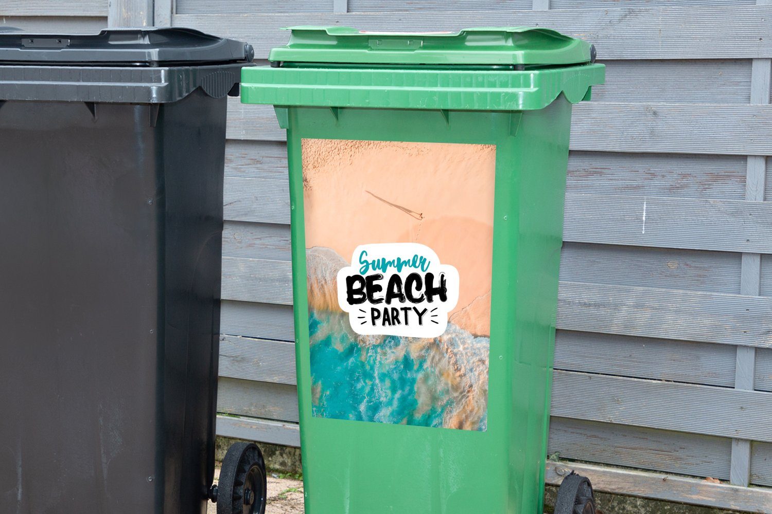 Sticker, Mülleimer-aufkleber, Abfalbehälter - Strand MuchoWow Mülltonne, Sommer - - (1 Zitate St), Container, Wandsticker Party