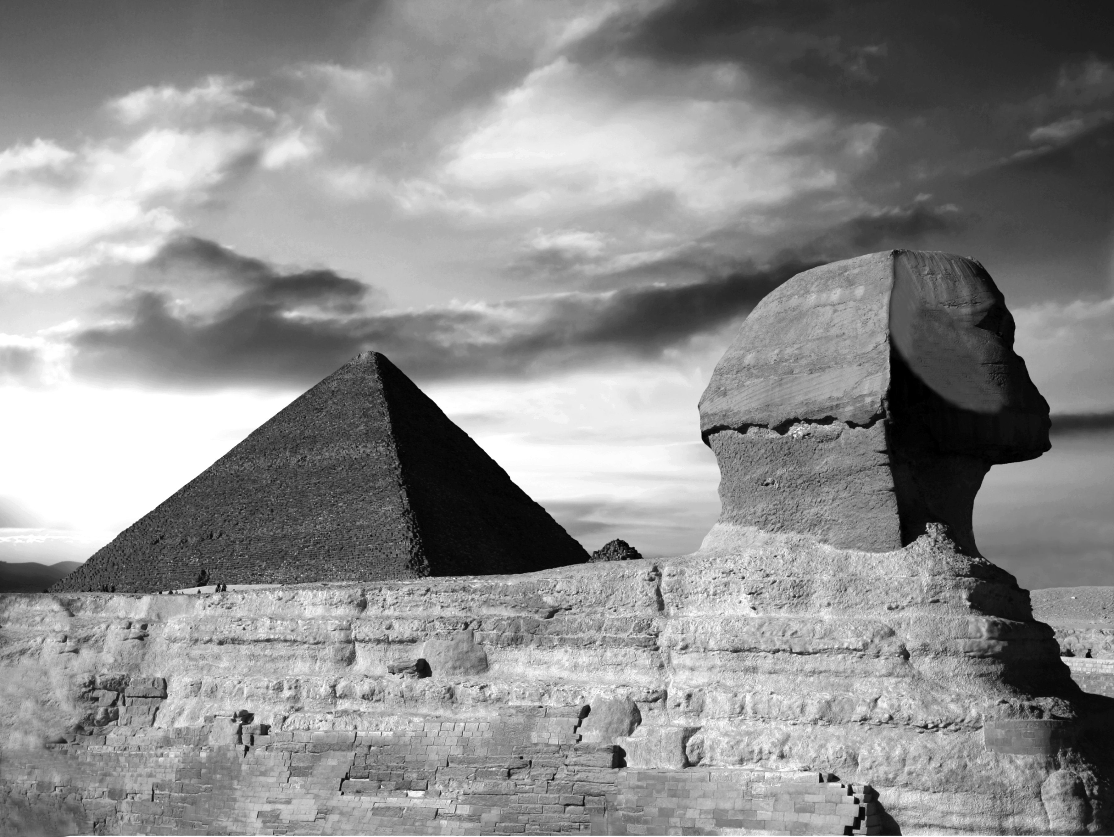 Papermoon Fototapete Pyramide Schwarz & Weiß