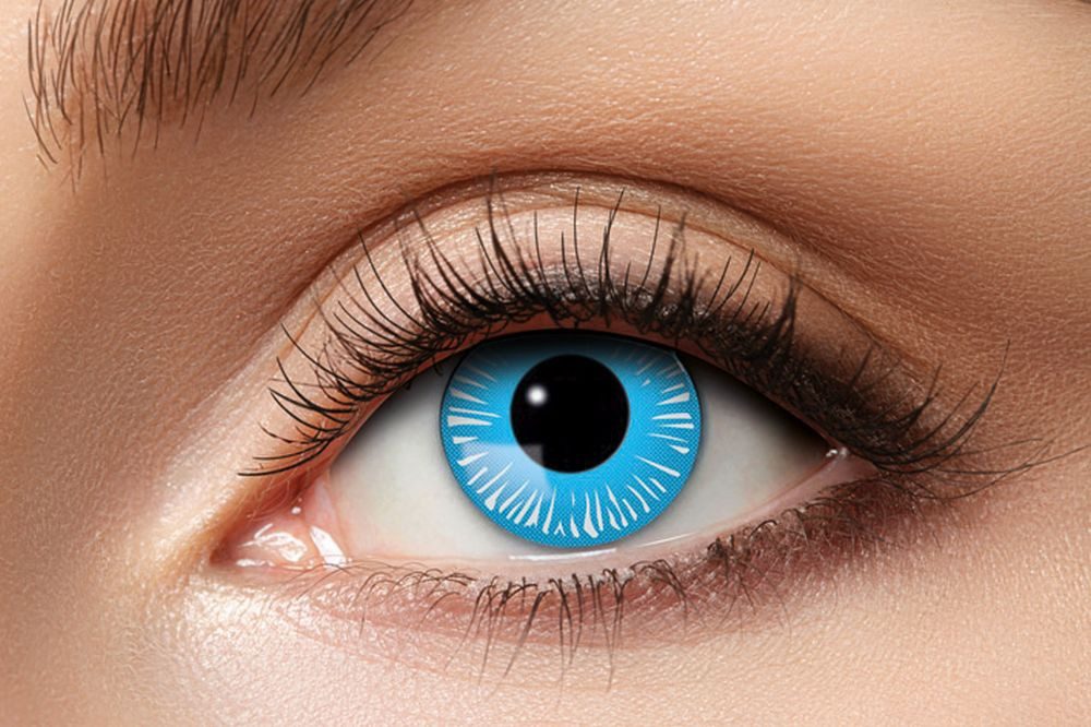 Eyecatcher Jahreslinsen Kontaktlinsen Jahreslinsen Farblinsen Ice Walker Blau ohne Stärke