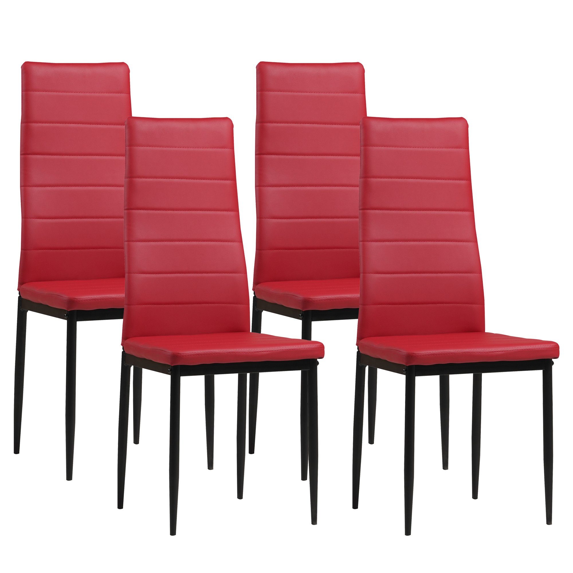Albatros International Esszimmerstuhl Esszimmerstühle MILANO 4er Set schwarz Kunstleder Modern (4er Set, Schwarz), edles Italienisches Design, Polsterstuhl, hohe Belastbarkeit, Modern