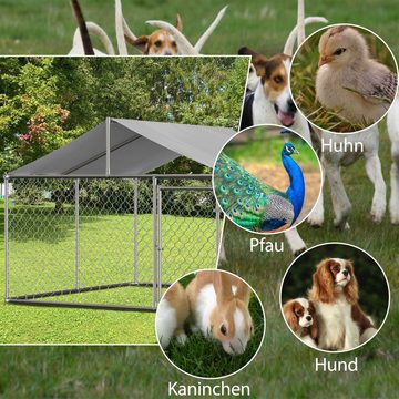 Thanaddo Hundezwinger Outdoor Hundezwinger mit Dach 230x230x165cm Hundehütte