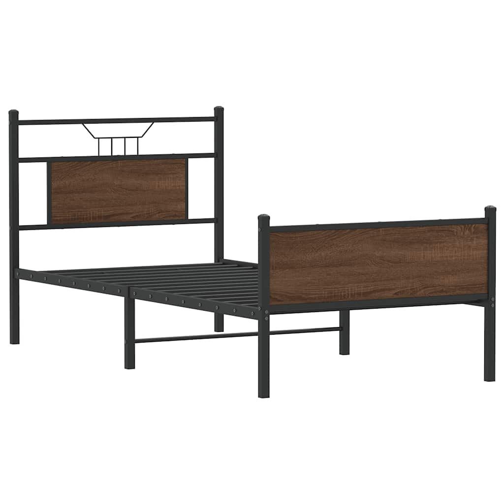 vidaXL Bett Bettgestell ohne Matratze Braun Eiche 80x200 cm Holzwerkstoff günstig online kaufen