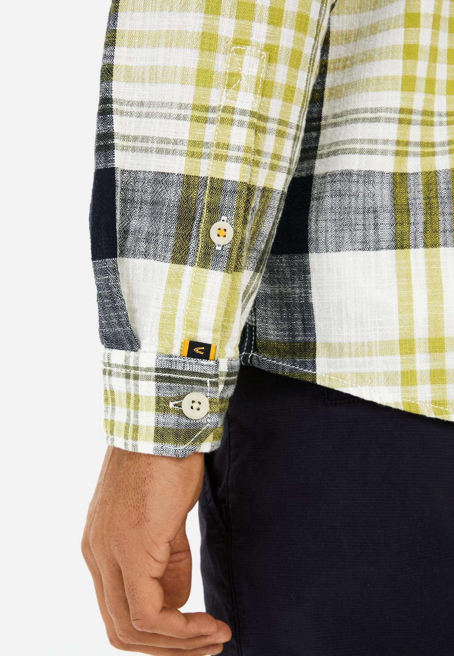 camel active Karohemd aus Baumwolle Langarm Button-Down Button-Down