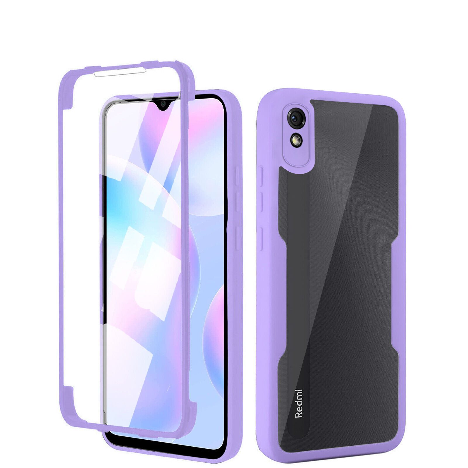 betterfon Handyhülle für Xiaomi Redmi 9A / 9AT TPU Schutzcase, 2-teiliges 360 Grad Case mit Rundumschutz und Displayschutz