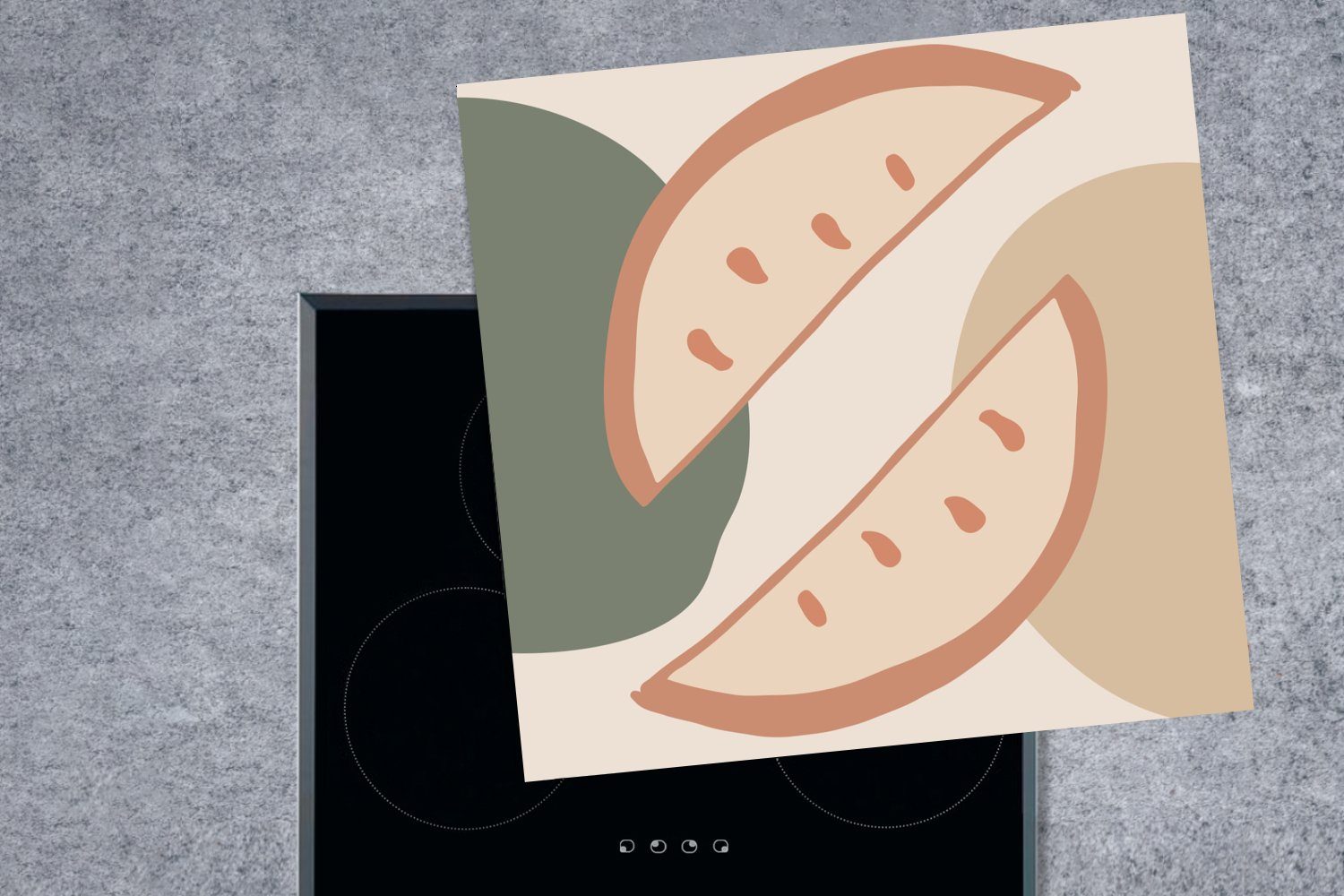 Arbeitsplatte Sommer, 78x78 (1 cm, tlg), küche - - Vinyl, für Herdblende-/Abdeckplatte Obst Pastell Ceranfeldabdeckung, MuchoWow