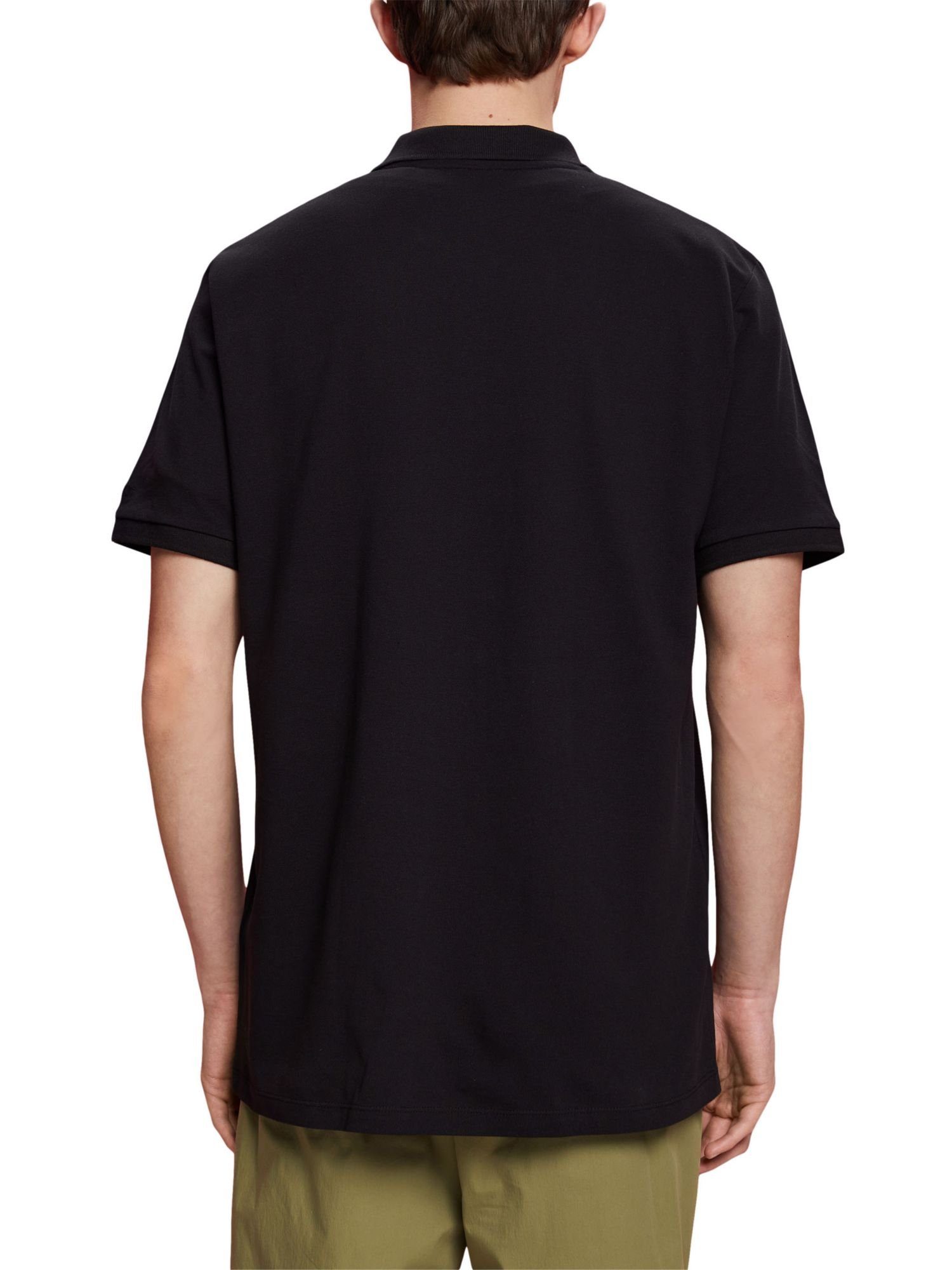 Slim-Fit-Poloshirt Esprit Baumwoll-Piqué Poloshirt BLACK aus