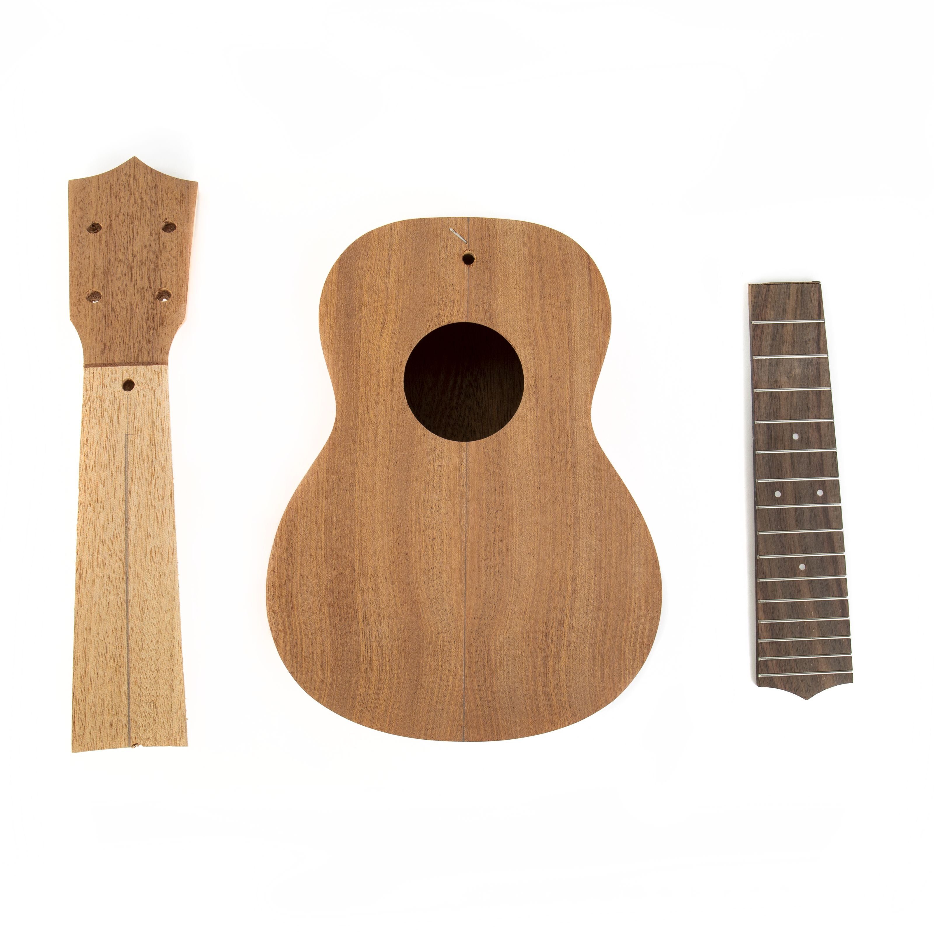 FAME Ukulele, DIY Bausatz Sopran Ukulele Selbstbau-Set Inklusive Korpus Hals Griffbrett und Hardware Naturbelassenes Design Einfacher Zusammenbau Geeignet für Hobbybastler und angehende Gitarrenbauer, Ukulelen, Sopran Ukulelen, DIY Ukulele Bausatz, Selbstbau Ukulele Set, Naturbelassene Ukulele