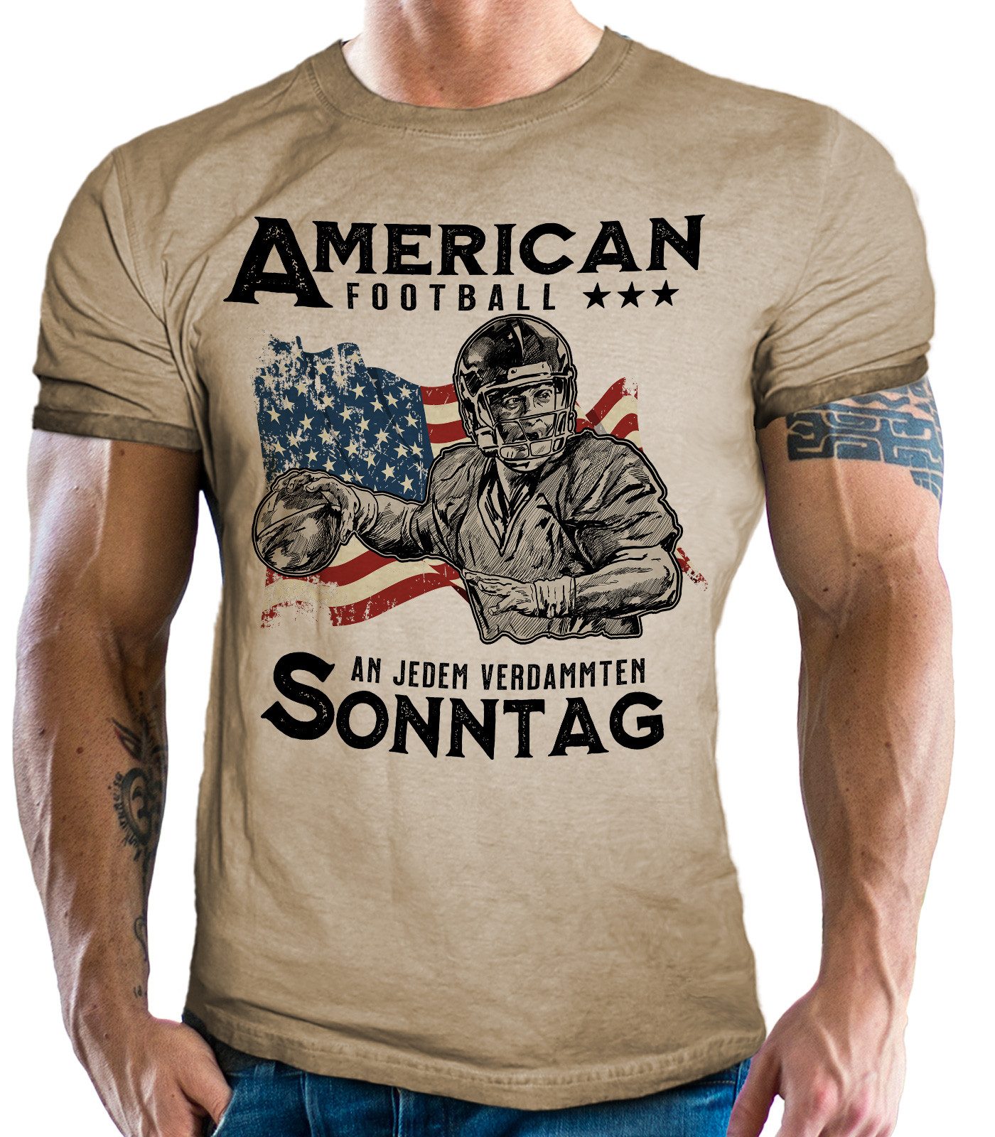 LOBO NEGRO® T-Shirt für American Football Fans: An jedem Sonntag