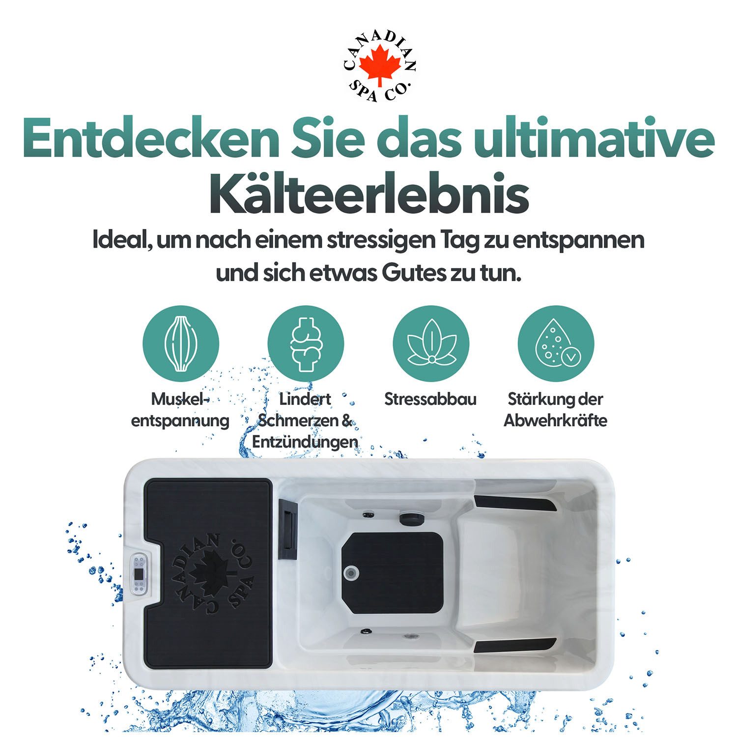 Canadian Spa GmbH Whirlpool Chill Therapy Spa, Aufstellbecken, für Kältetherapie, Temperatur bis zu 5 Grad, kein EIS erforderlich