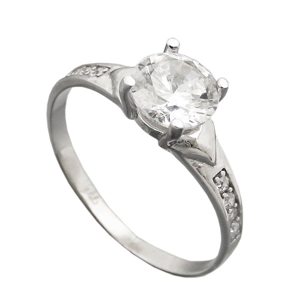 Gallay Ringgröße 58 glänzend Silber Silberring Zirkonias rhodiniert 8mm Ring 925