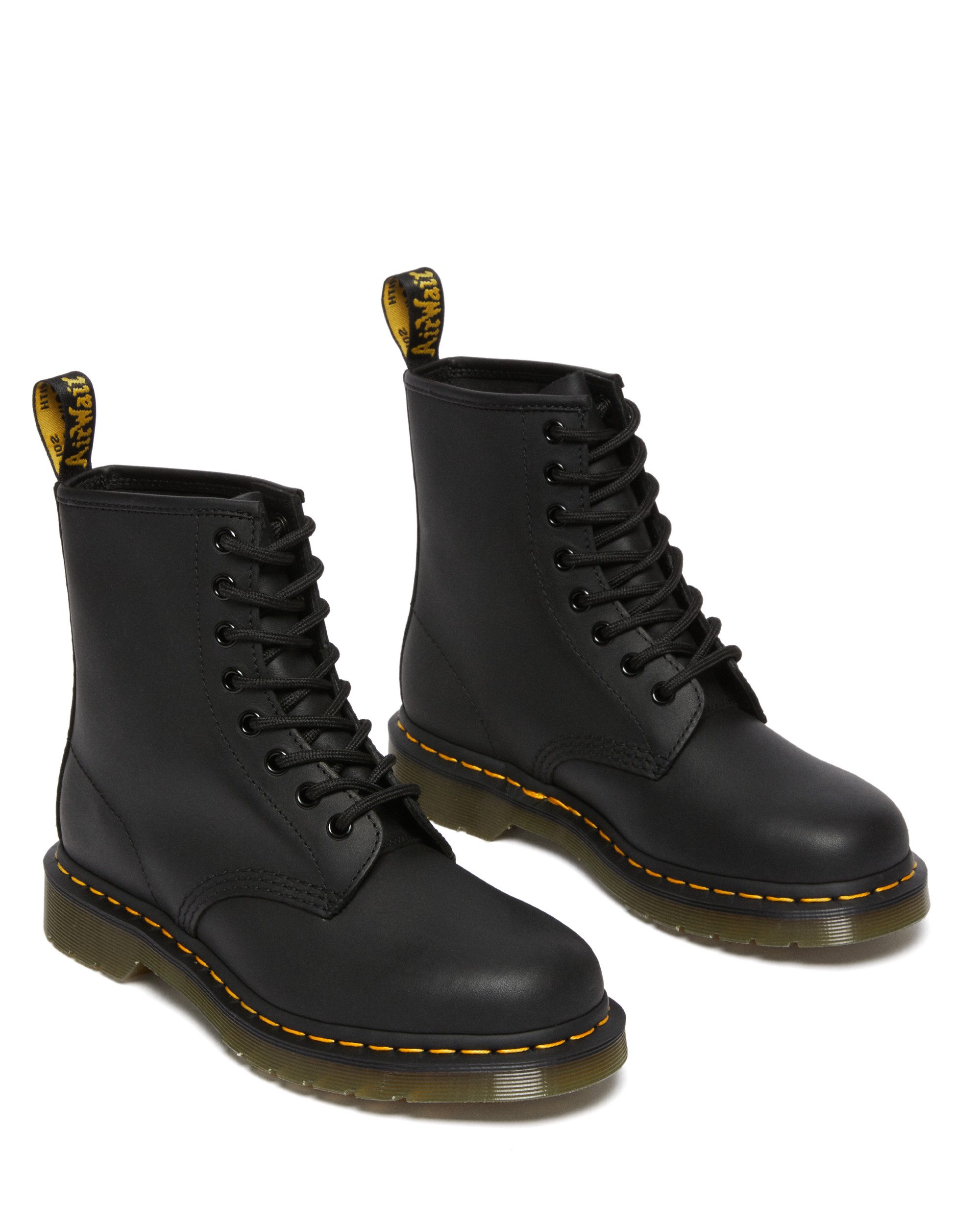 DR. MARTENS 1460 Schnürboots Blockabsatz, Schnürstiefelette mit typischer Rahmennaht