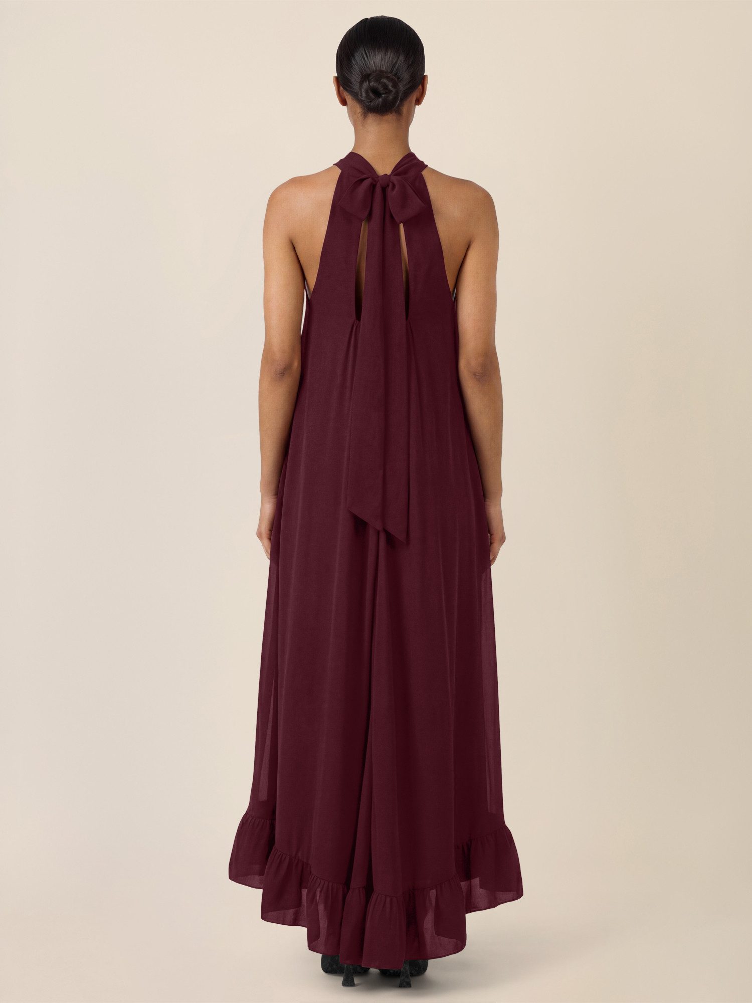 Apart Chiffonkleid mit Volantsaum