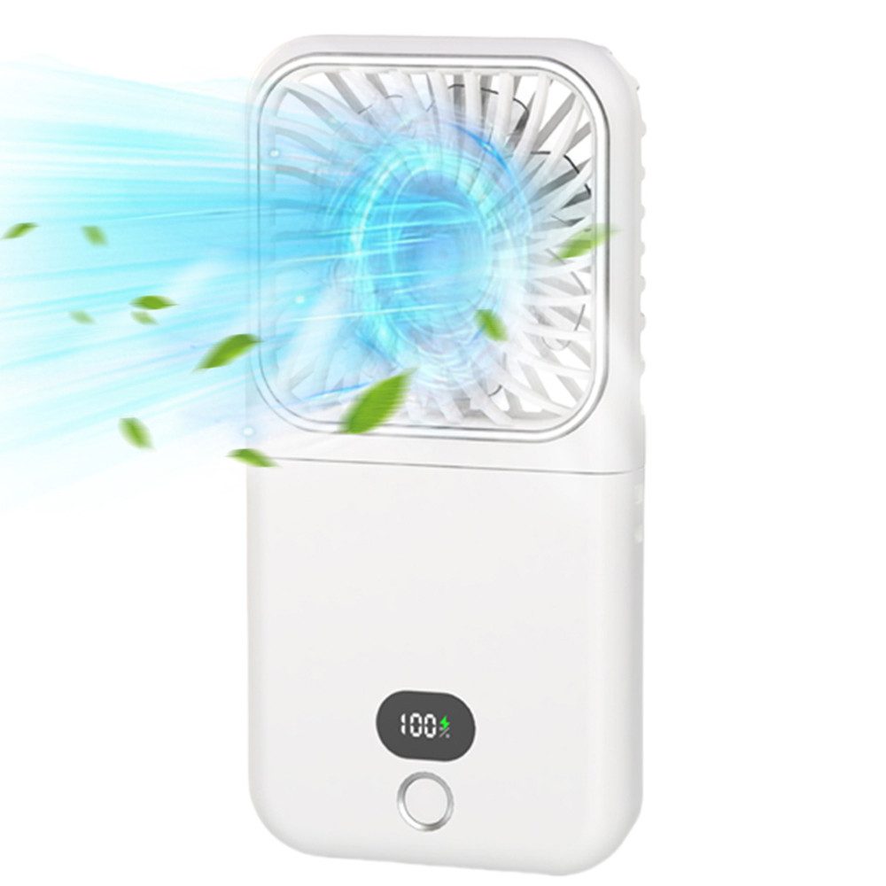 Handventilator Tragbarer Mini USB Ventilator mit Spiegel, Faltbar Tischventilator
