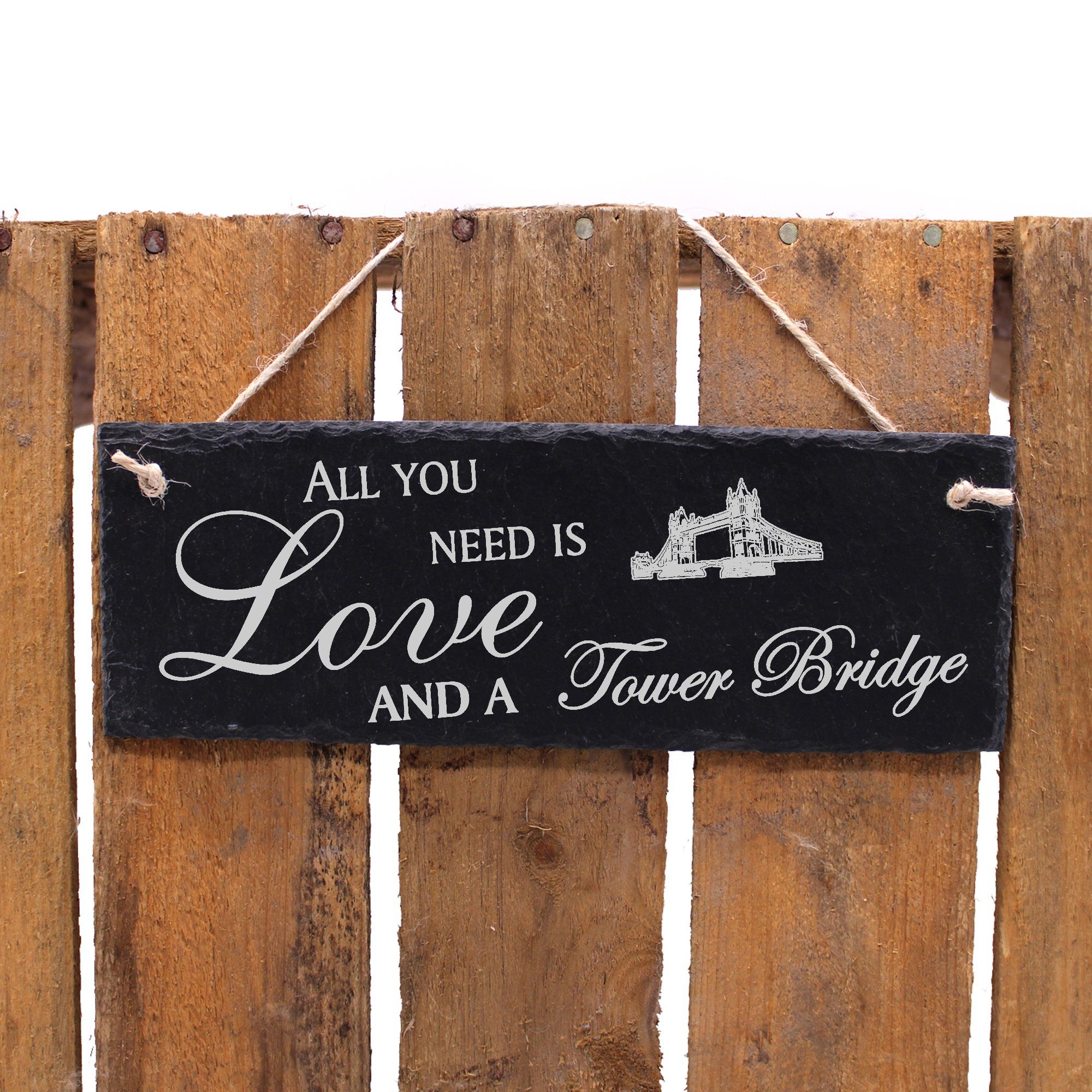 a Tower Love is Bridge Tower need All 22x8cm you Dekolando Hängedekoration Bridge and