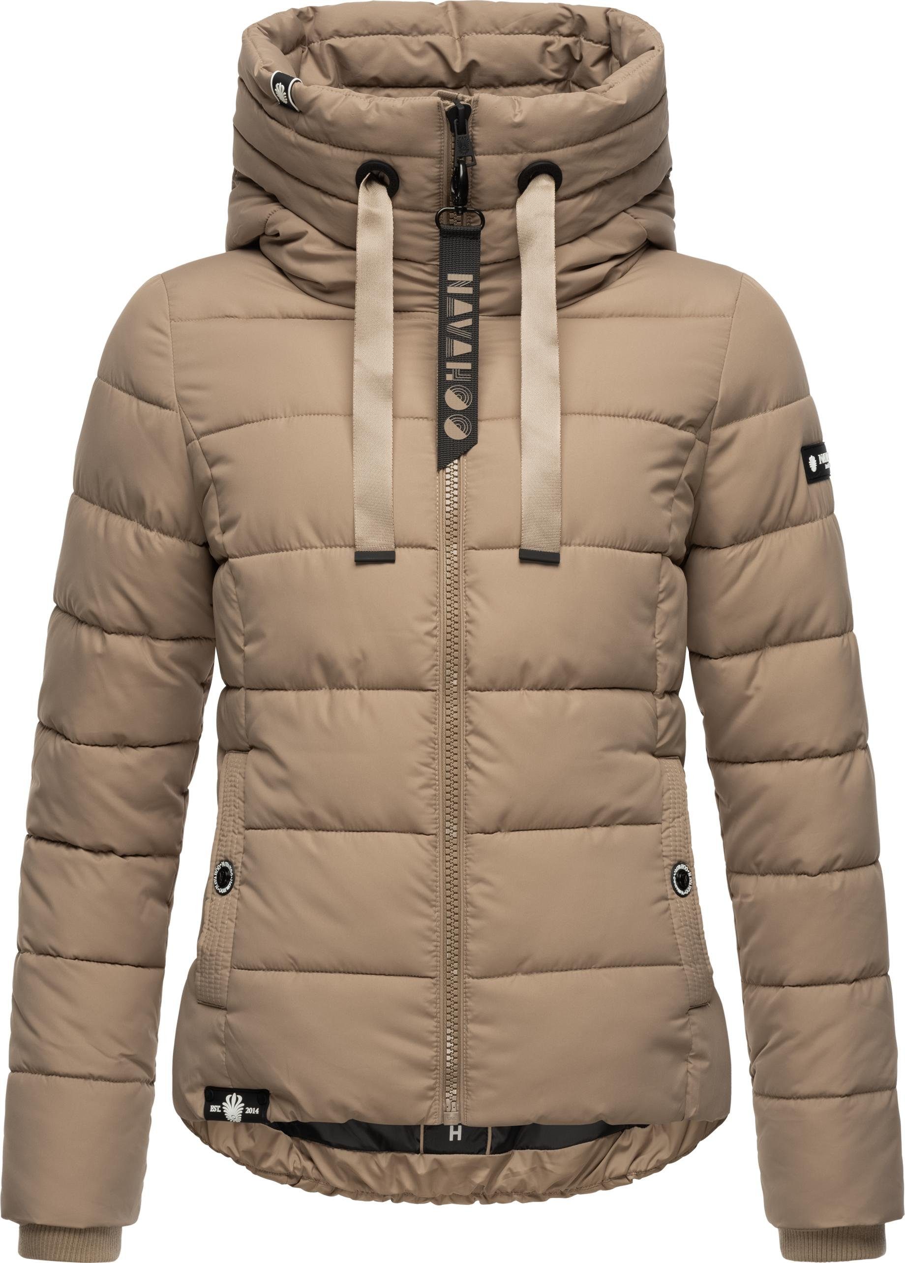 Navahoo Steppjacke Amayaa stylische Damen Winterjacke mit coolen Applikationen