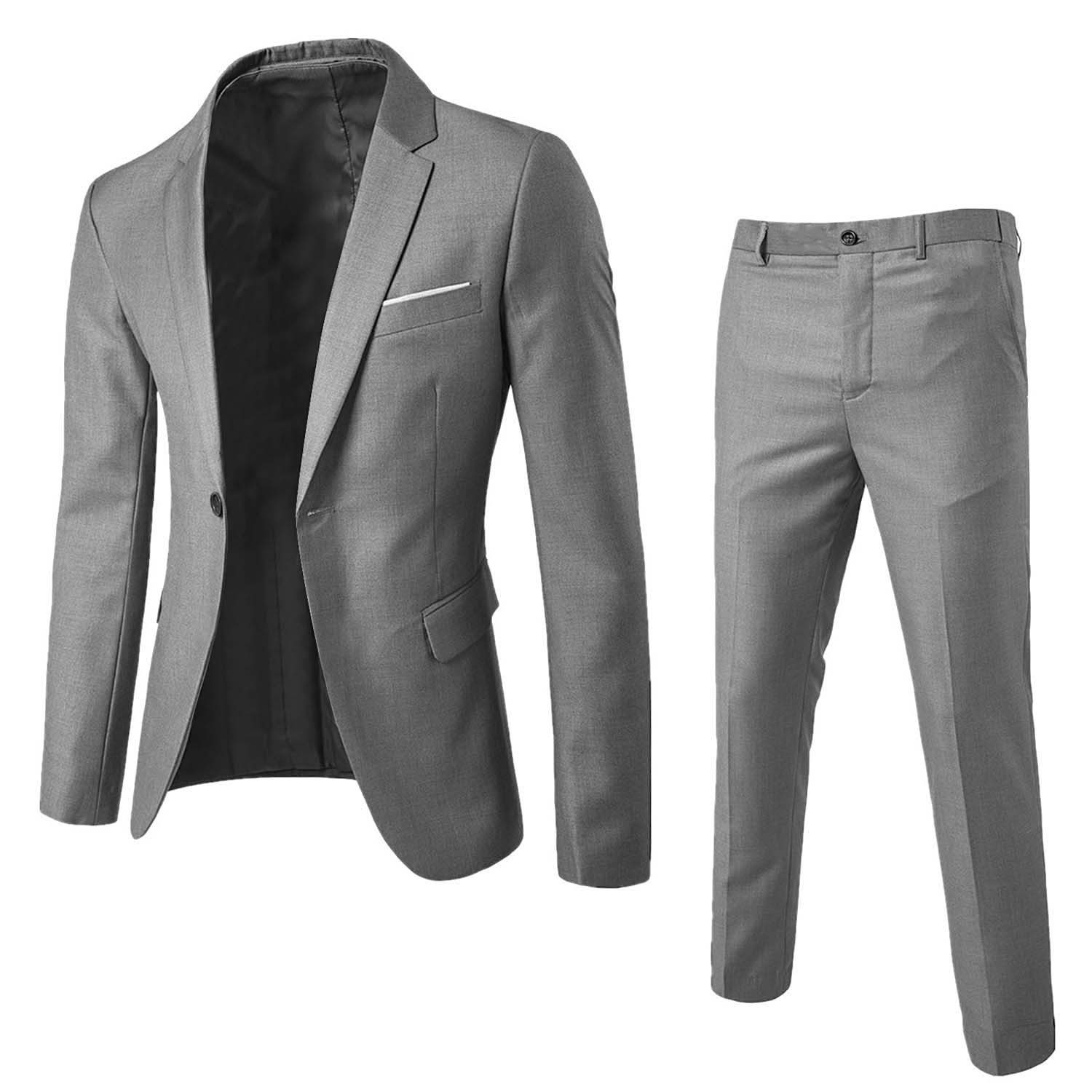 RUZU UG Jackenblazer Herren Anzug 2 Teilig Slim Fit Herrenanzug Hochzeit Anzüge